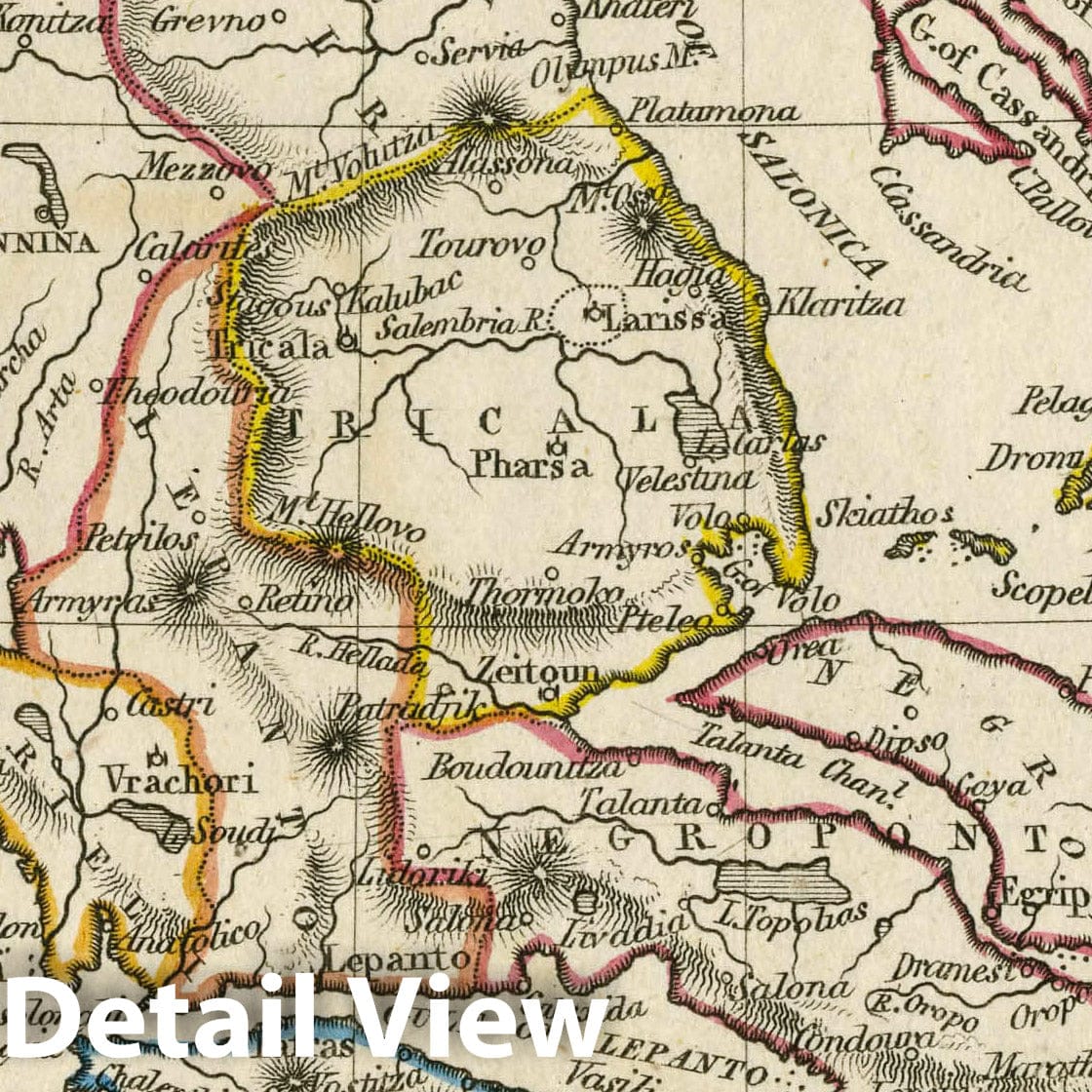 Greece, Macedonia, and Albania, 1830 - Historical Map Print