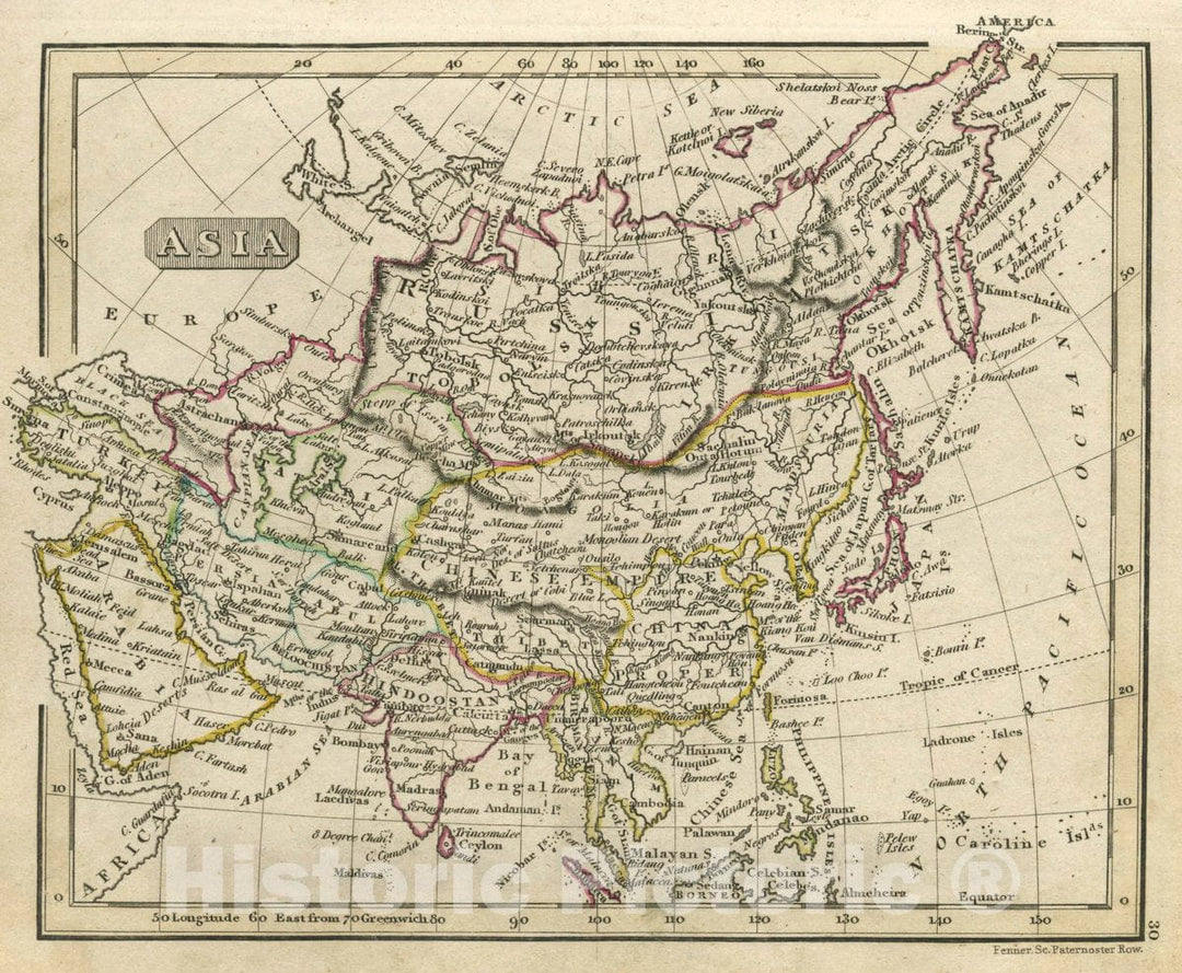 Historic Map : Asia, 1830 Atlas - Vintage Wall Art