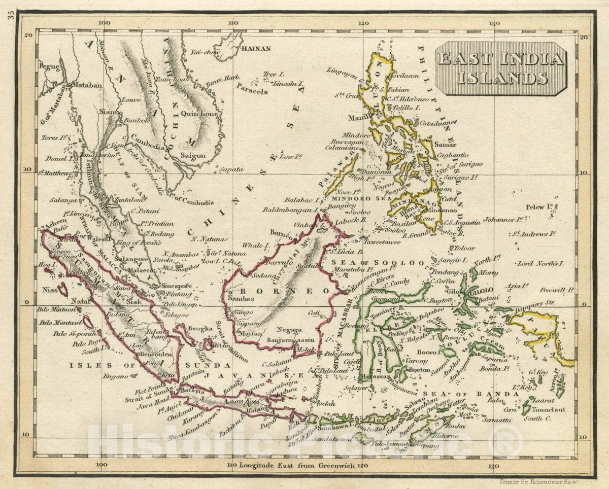 Historic Map : East India Islands, 1830 Atlas - Vintage Wall Art