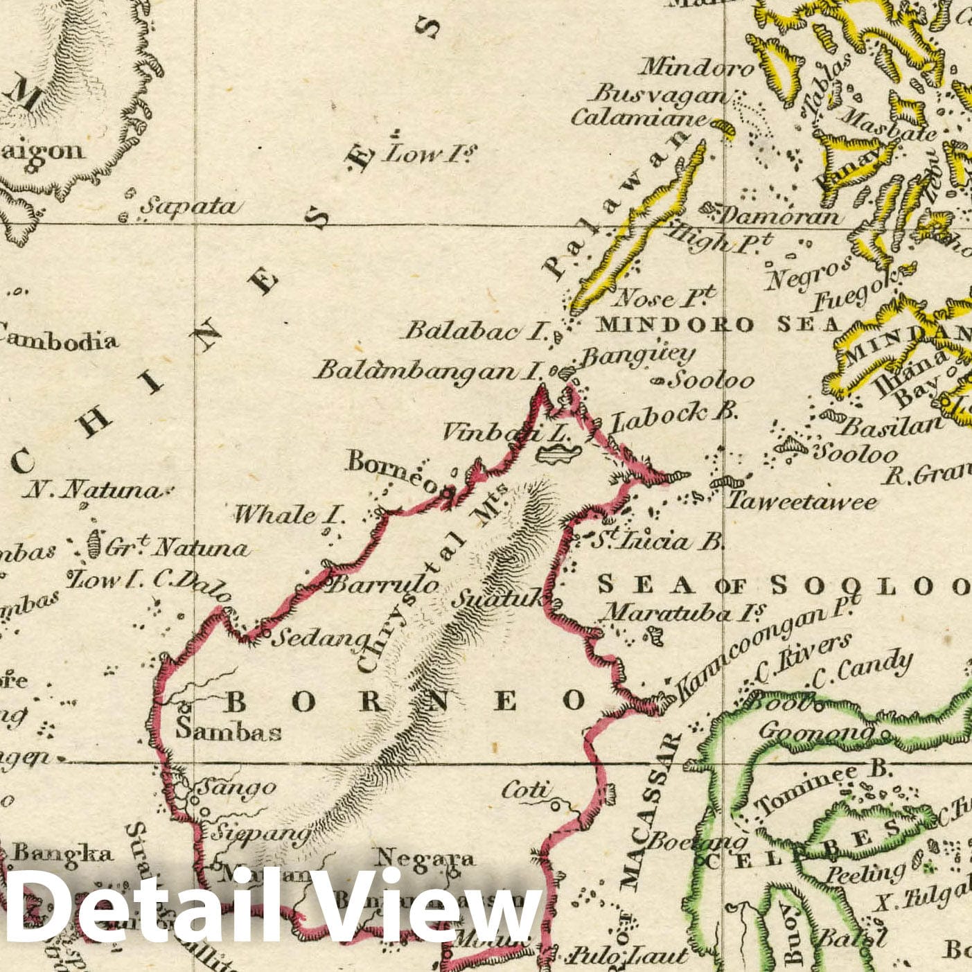 East India Islands, 1830 - Historical Map Print from Fenner's Pocket Atlas