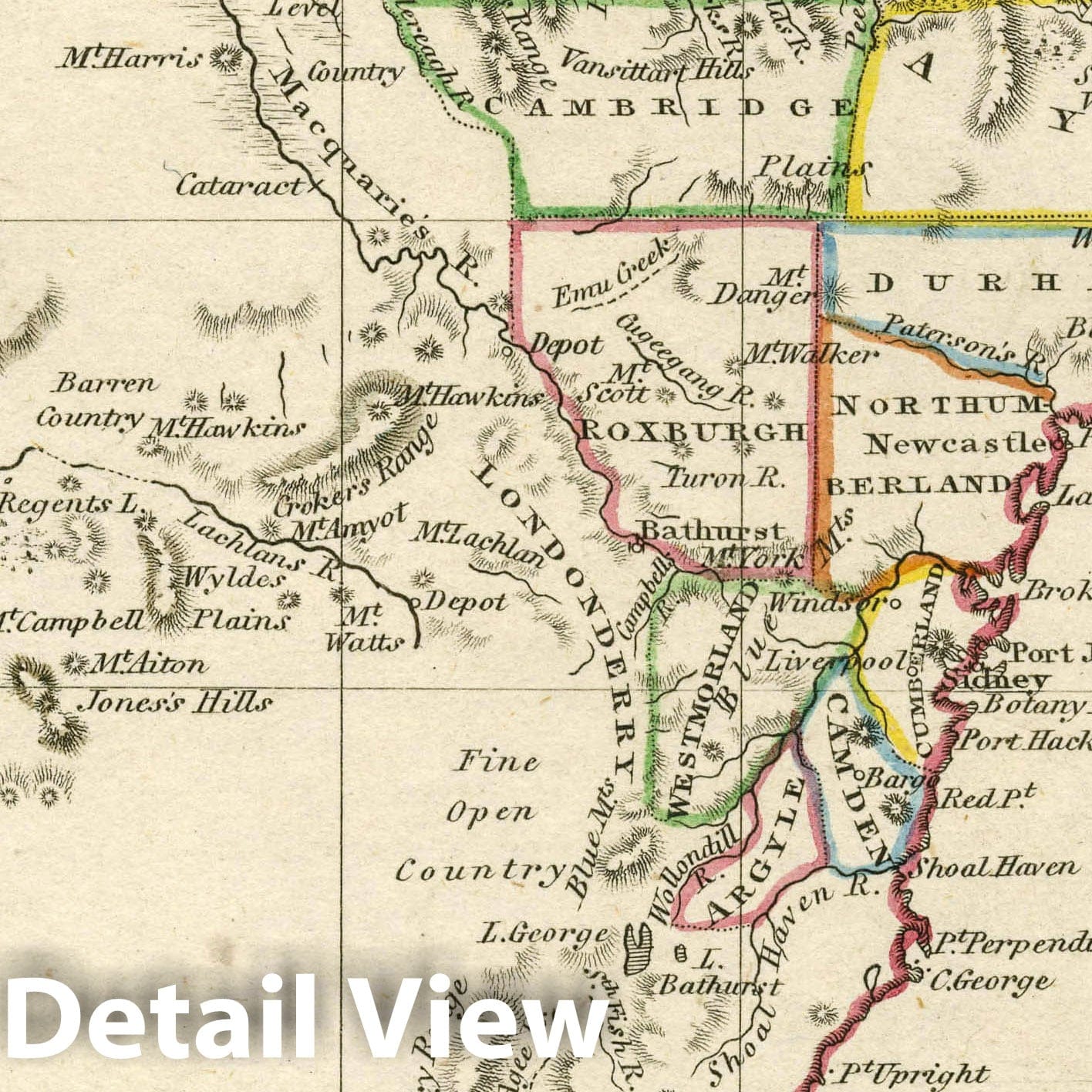 New South Wales, Australia 1830 Historical Map Print