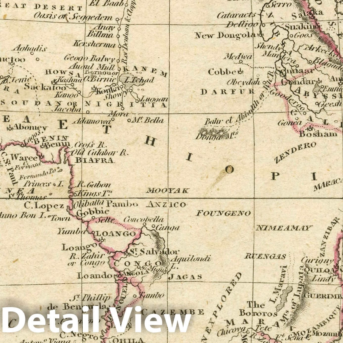 Africa, 1830 - Historical Map Print from Fenner's Pocket Atlas
