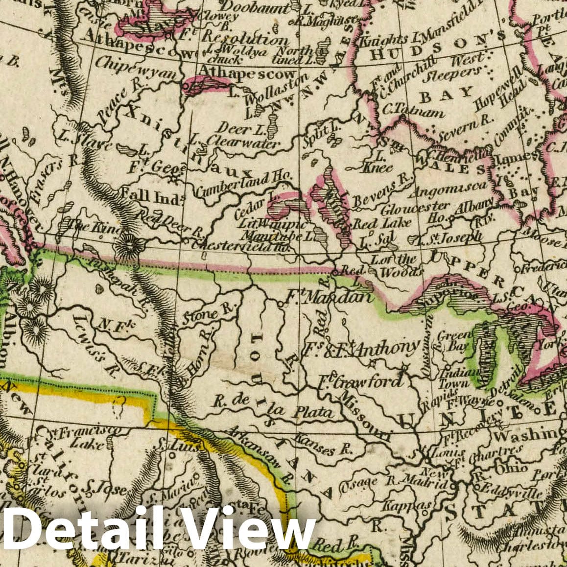 North America, 1830 - Historical Map Print from Fenner's Pocket Atlas