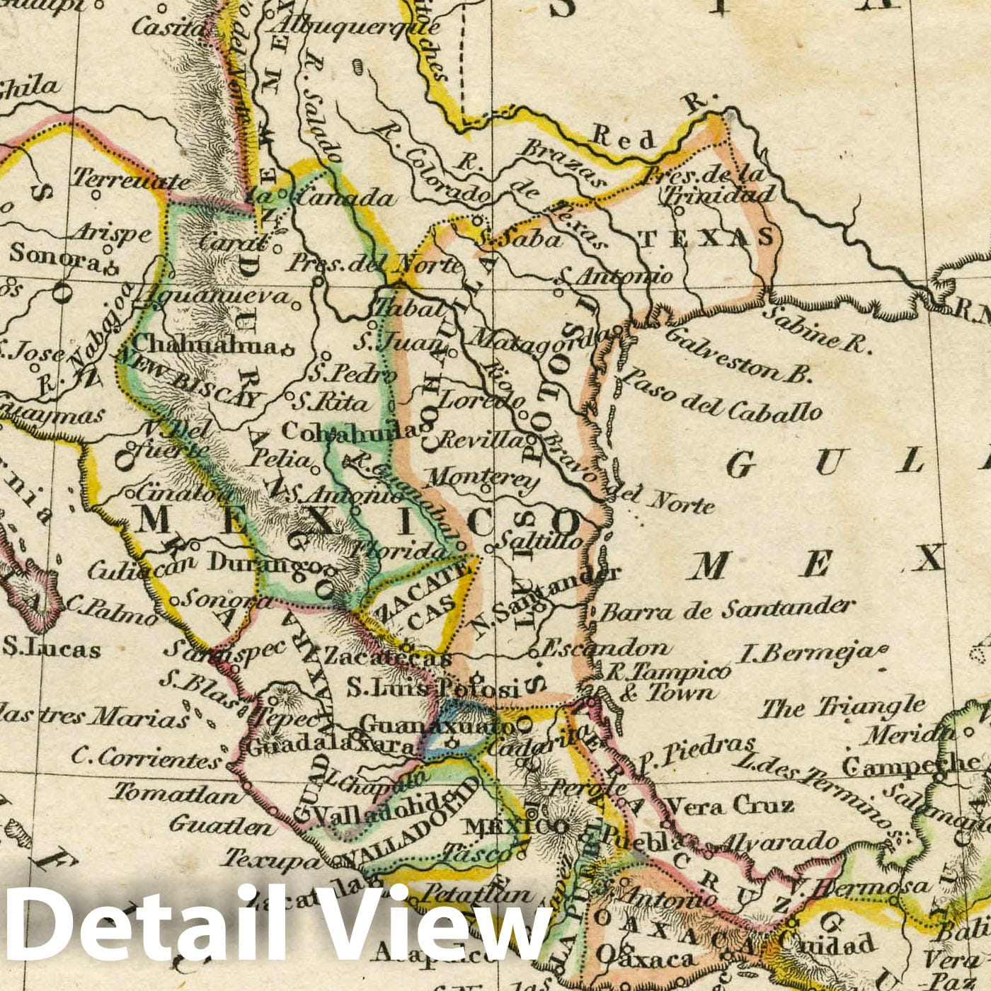 Mexico and Guatemala, 1830 - Historical Map Print
