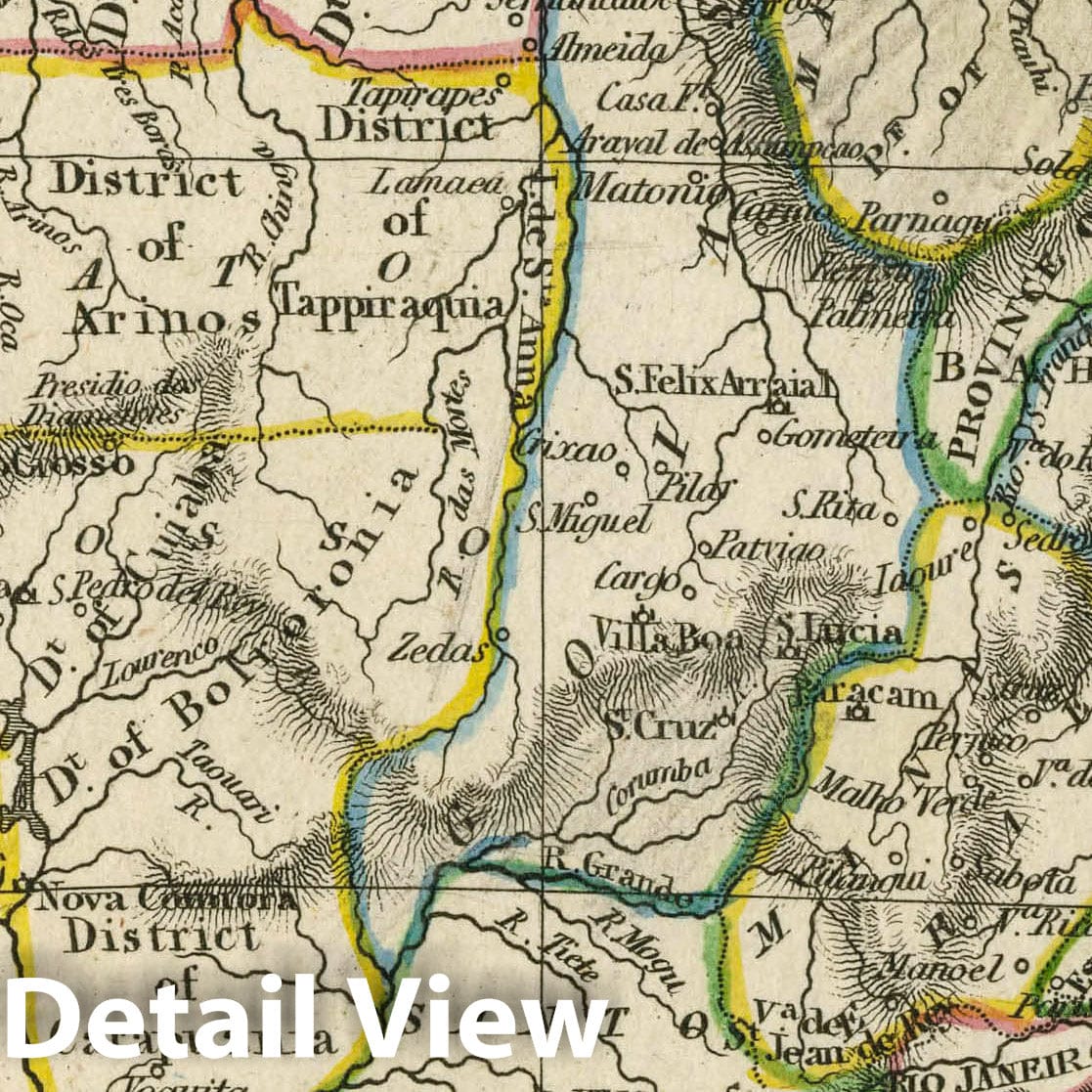 Brazil, 1830 - Historical Map Print from Fenner's Pocket Atlas