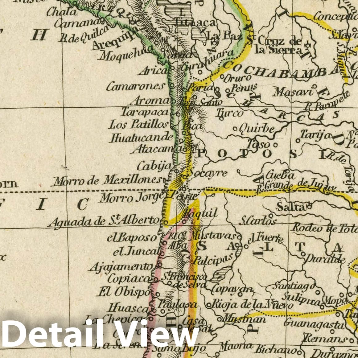 Peru, Chile, and Argentina, 1830 - Historical Map Print