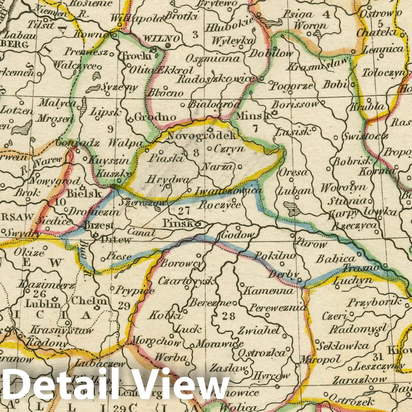 Poland, 1830 - Historical Map Print from Fenner's Pocket Atlas