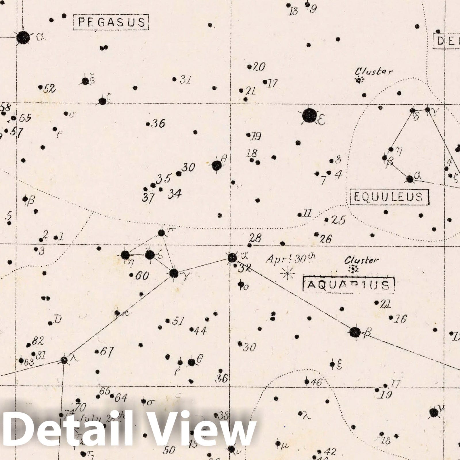 Star Map - Plate No. 63 - Celestial Chart, 1892