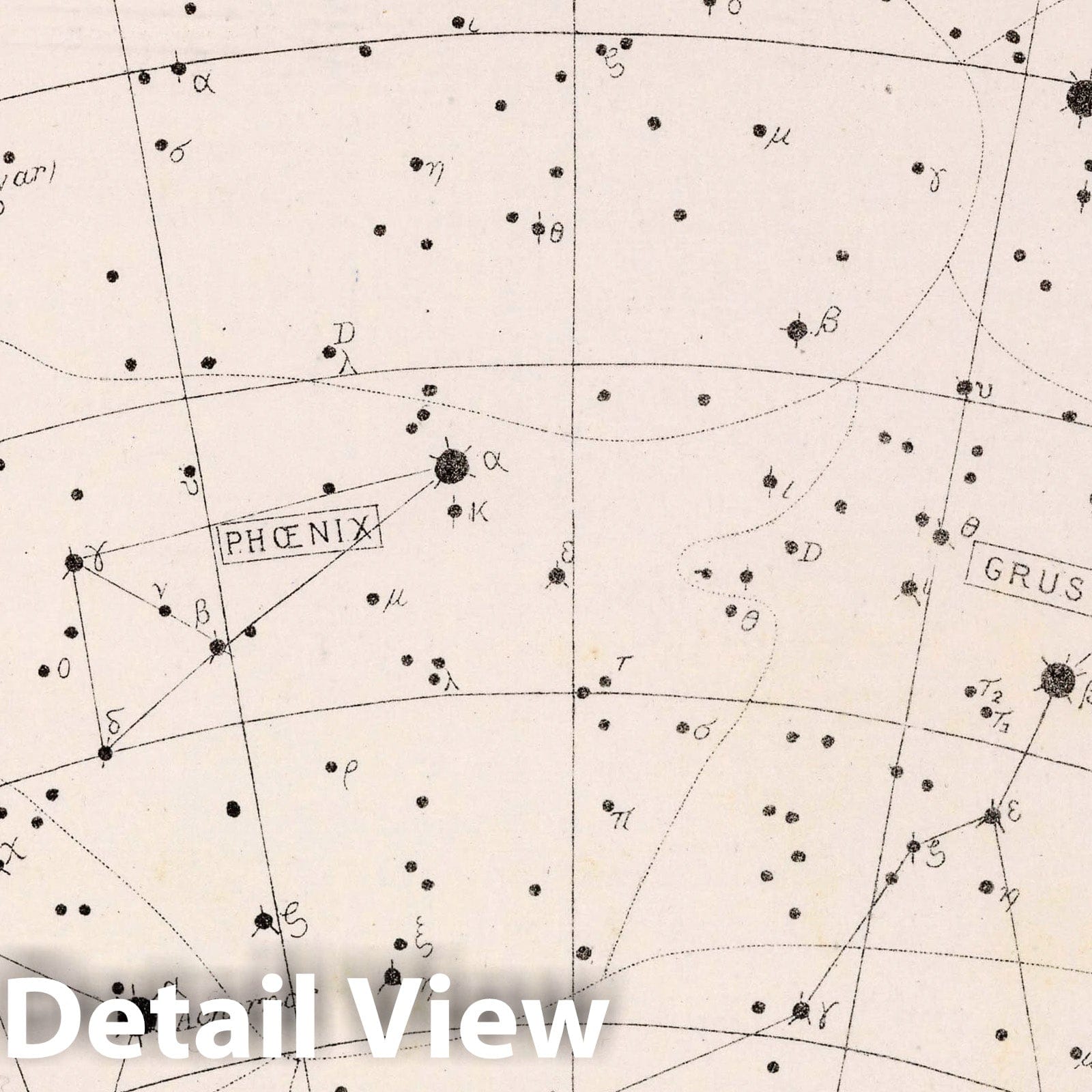 Star Map - Plate No. 64 - Celestial Map, 1892 - Historical Print