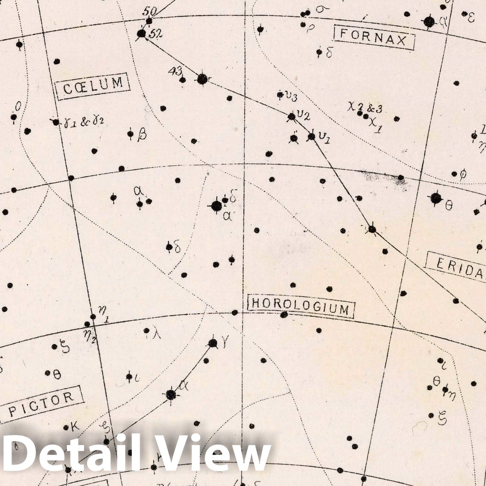 Star Map - Plate No. 65 - Celestial Chart, 1892 - Historical Astronomy Print