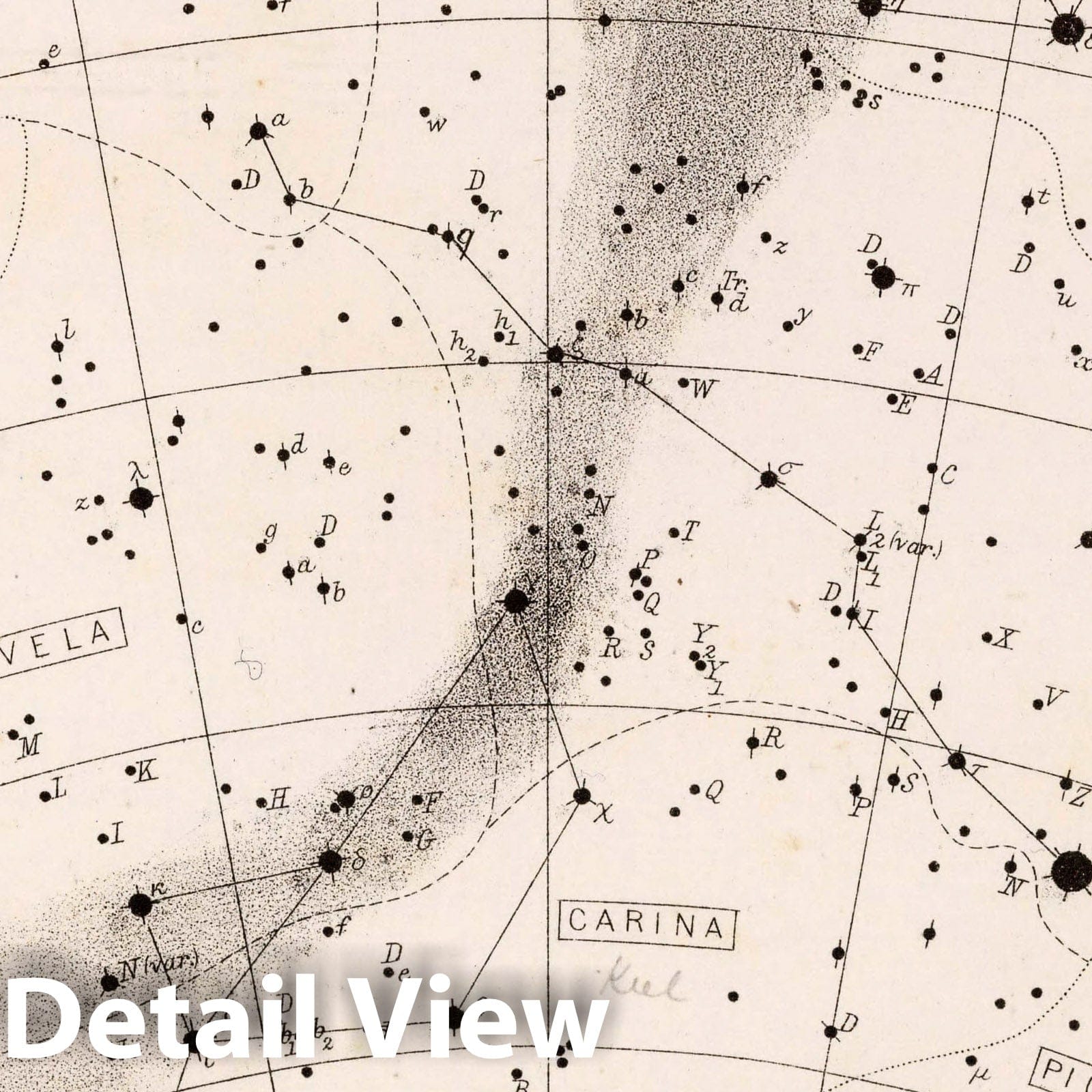 Star Map - Plate No. 66 - Celestial Chart, 1892 - Historical Map Print