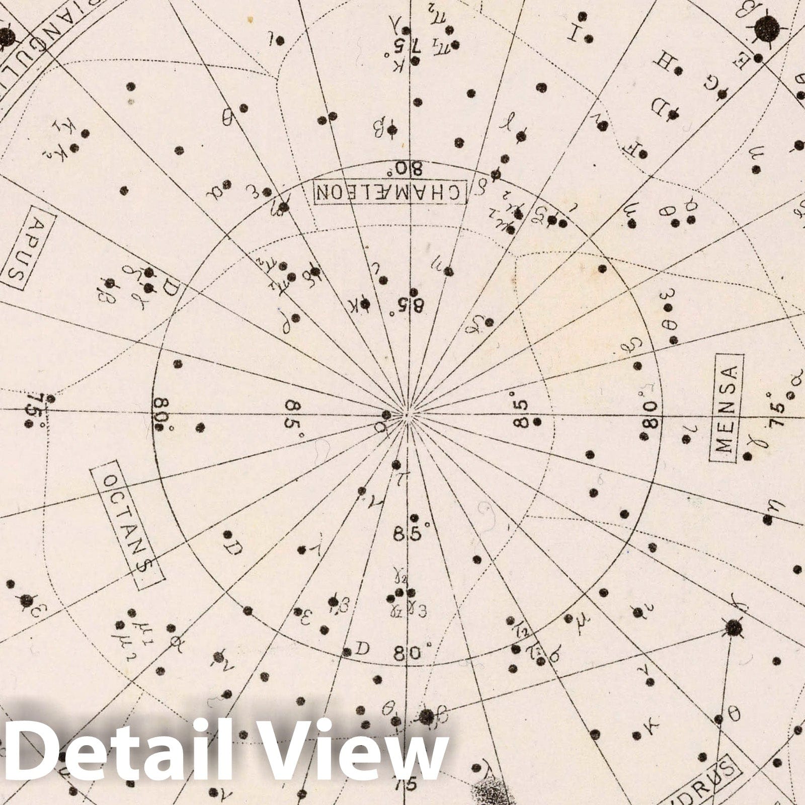Star Map - Plate No. 70 - Celestial Chart, 1892 - Historical Map Print