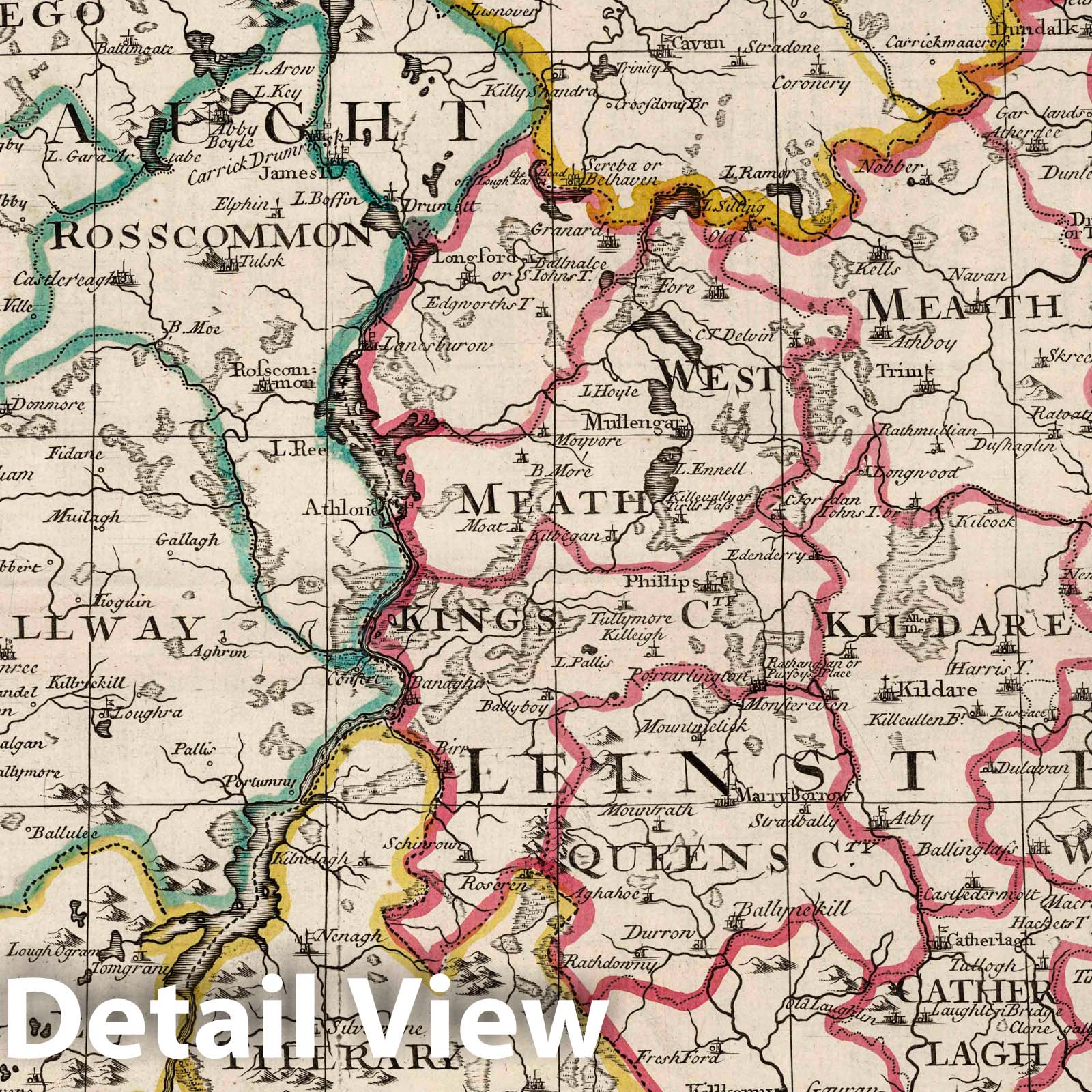 Ireland, 1720 - Historical Map Print from Senex's General Atlas