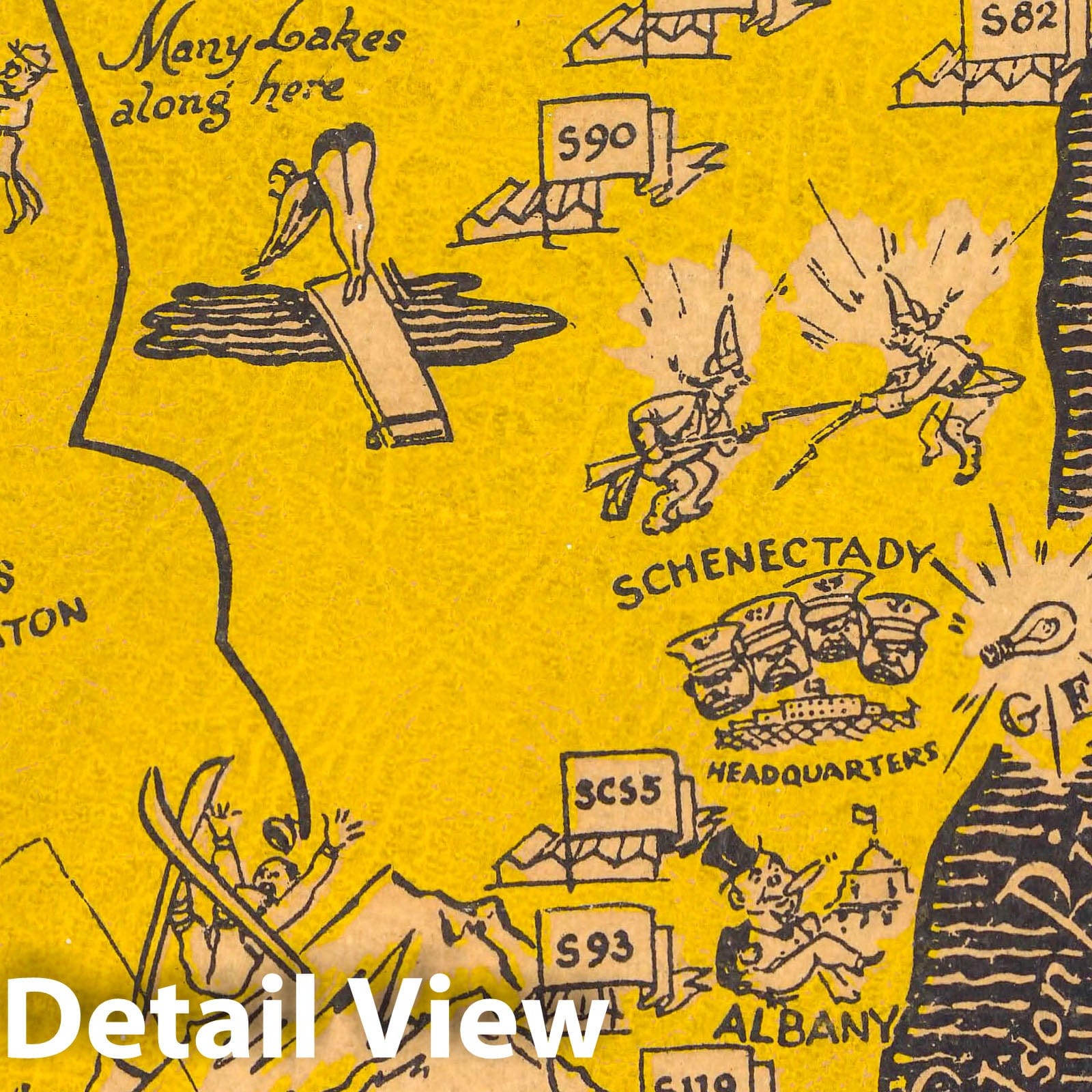 Schenectady District, New York - Pictorial Map, 1937