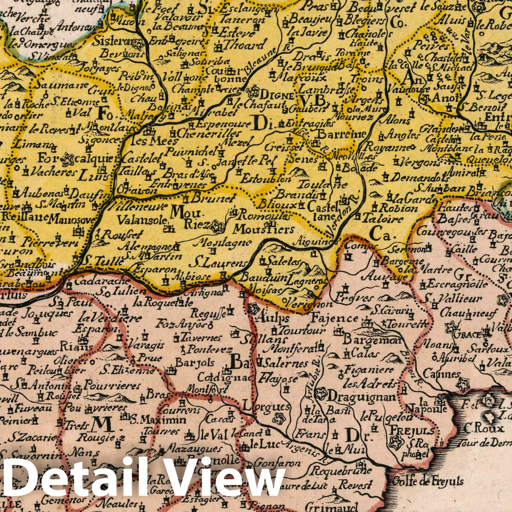 Historic Wall Map : France, Provence , France Vol 1:15- Die Provence in Franckreich, 1740 Atlas , Vintage Wall Art