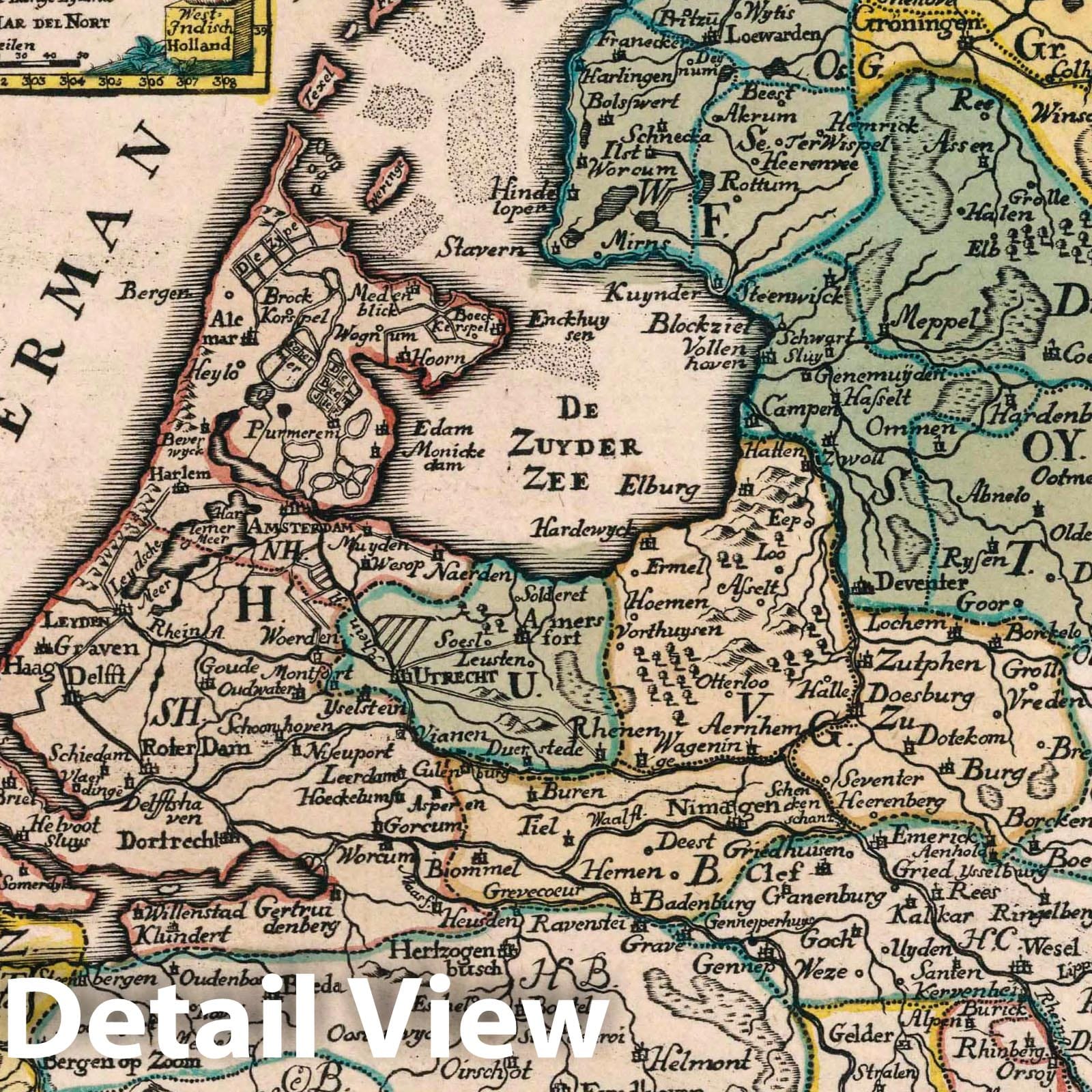 Netherlands with East Indies and West Indies Insets - Road Map, 1790