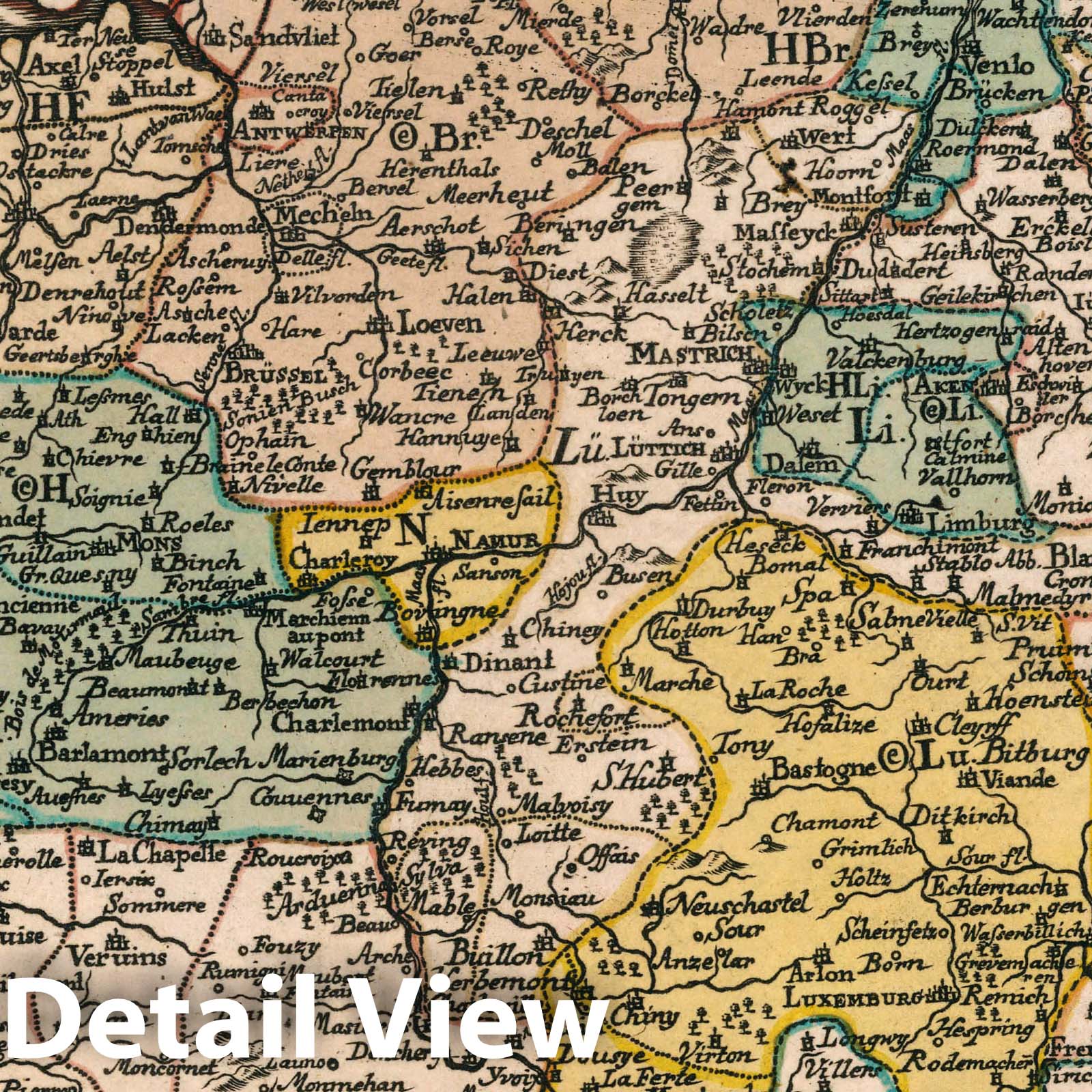 Austrian Netherlands (Belgium and Luxembourg) - Road Map, 1790 - Historical Map Reproduction