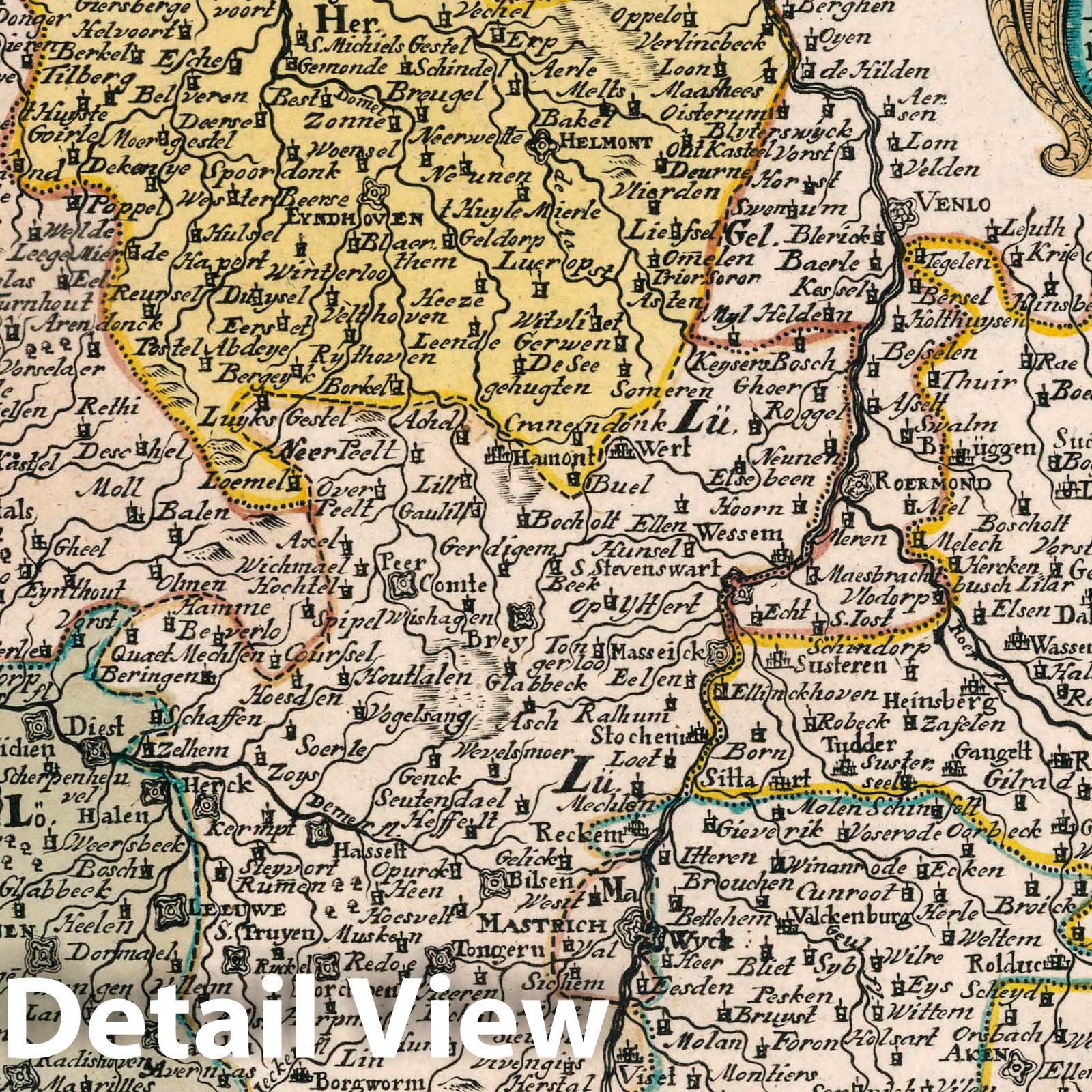 Duchy of Brabant - Road Map, 1790 - Historical Map Reproduction