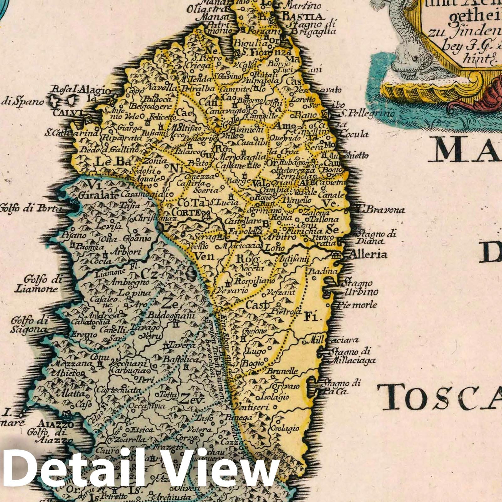 Corsica, France - Road Map, 1790 - Historical Map Reproduction