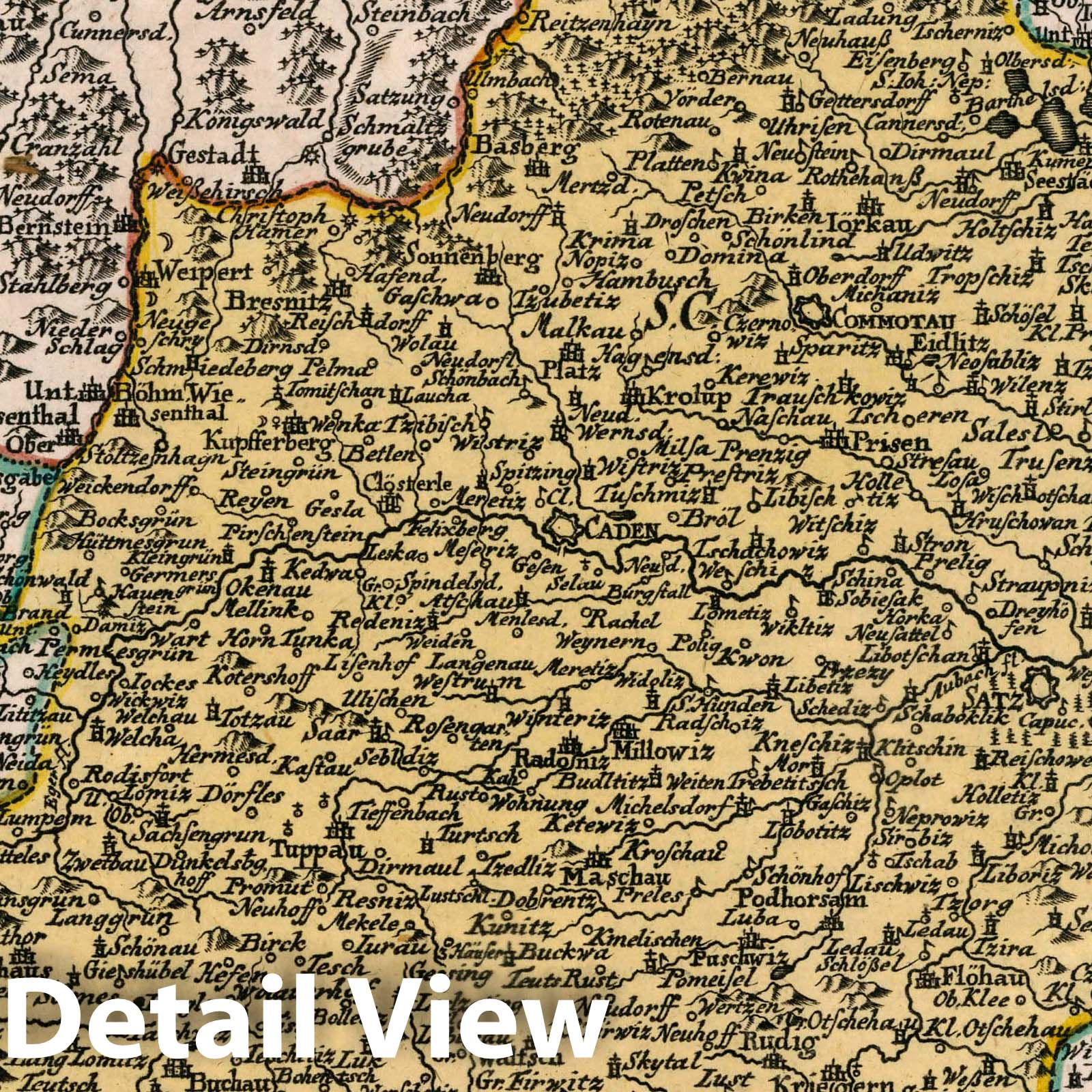 Saatz Circle, Bohemia - Road Map, 1790 - Historical Map Print