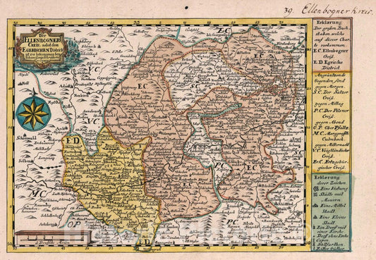 Historic Map : Czech Republic, Vol 1:39- Der Ellenbogner Kreis, 1740 Atlas , Vintage Wall Art