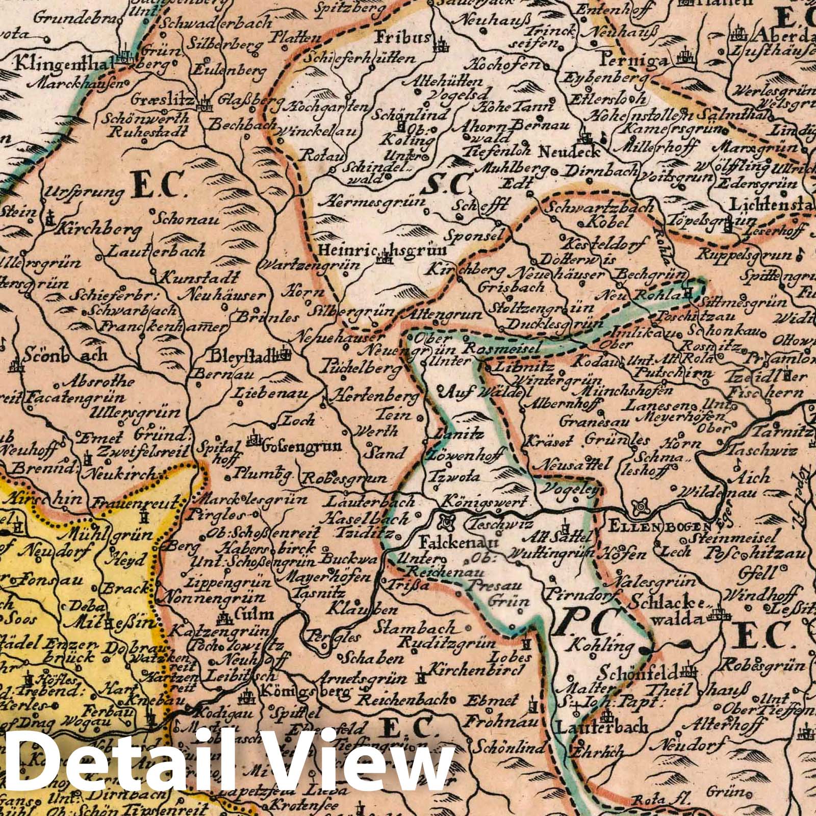 Elbogen District, Czech Republic - Road Map, 1790 - Historical Map Print