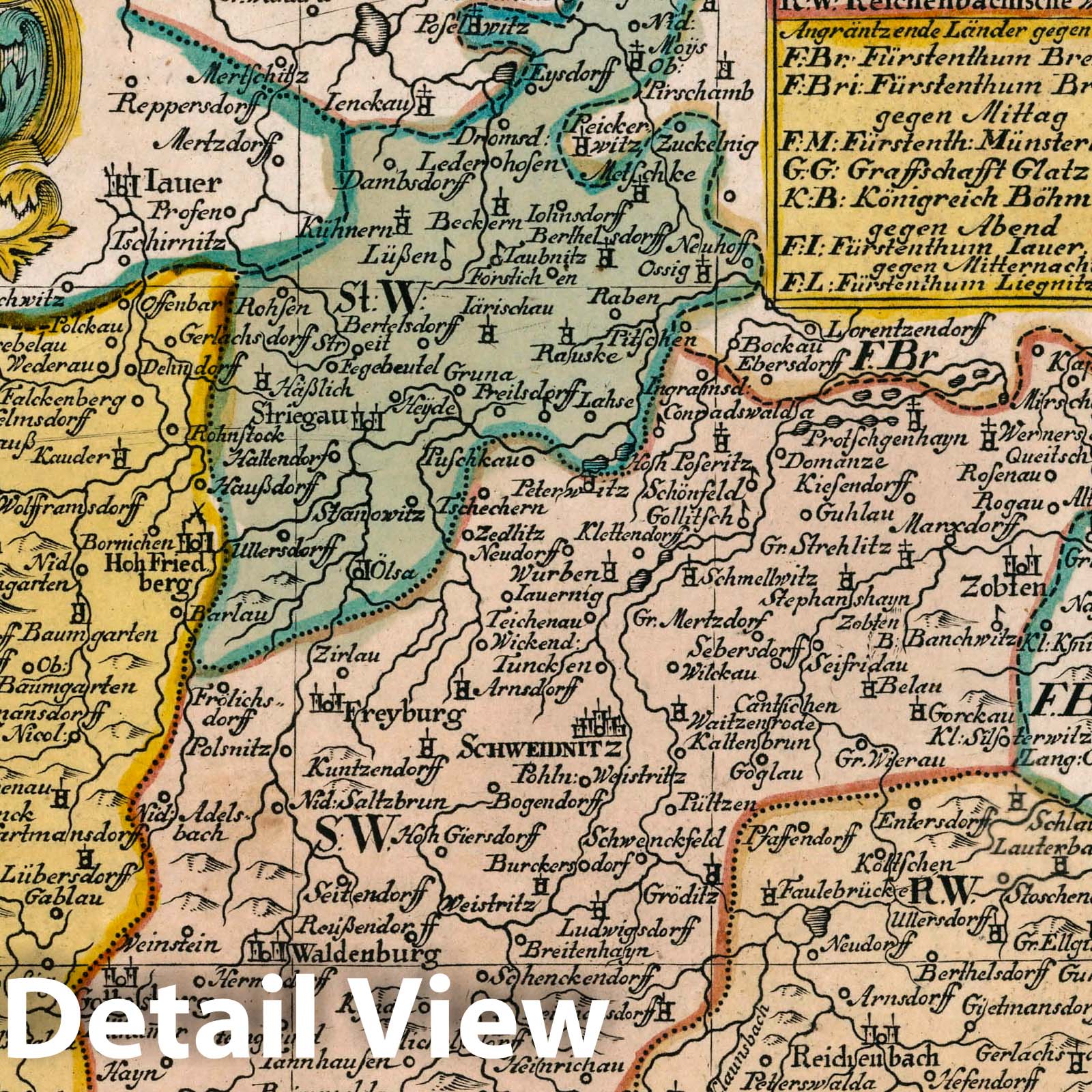 Schweidnitz - Road Map, 1790 - Historical Map Print