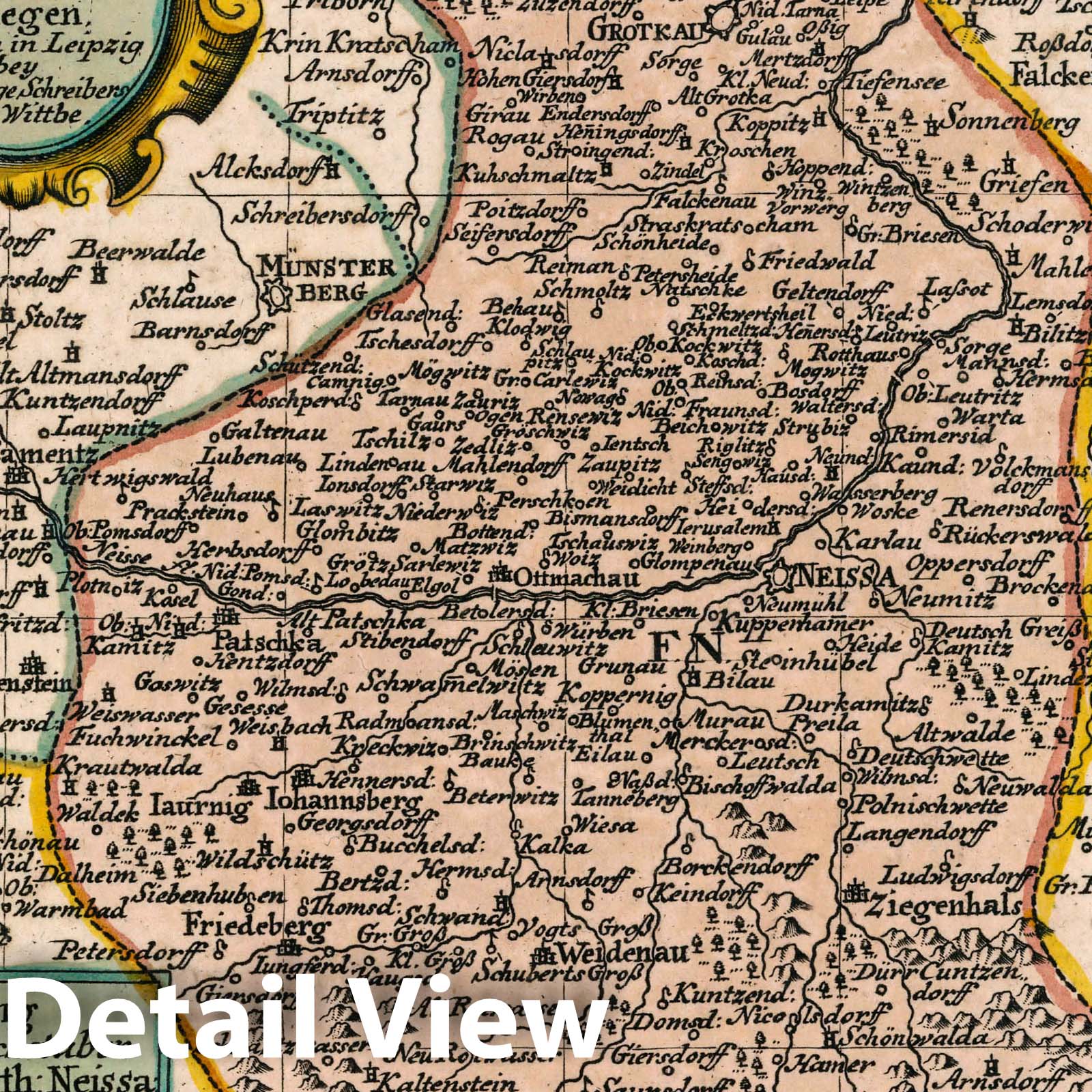 Neissa, Upper Silesia - Road Map, 1790 - Historical Map Reproduction