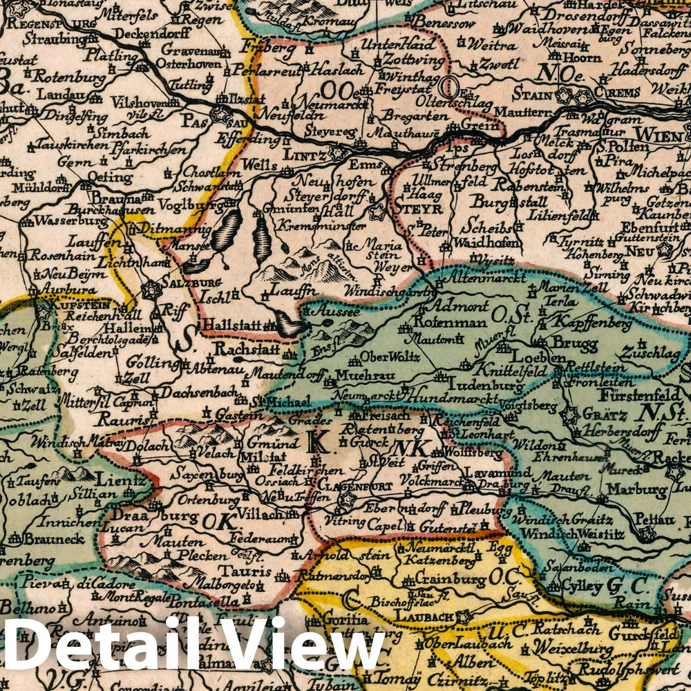 Historic Map : Austria, Vol 1:57- Reisecharte durch den Oesterreichischen Creis, 1740 Atlas , Vintage Wall Art