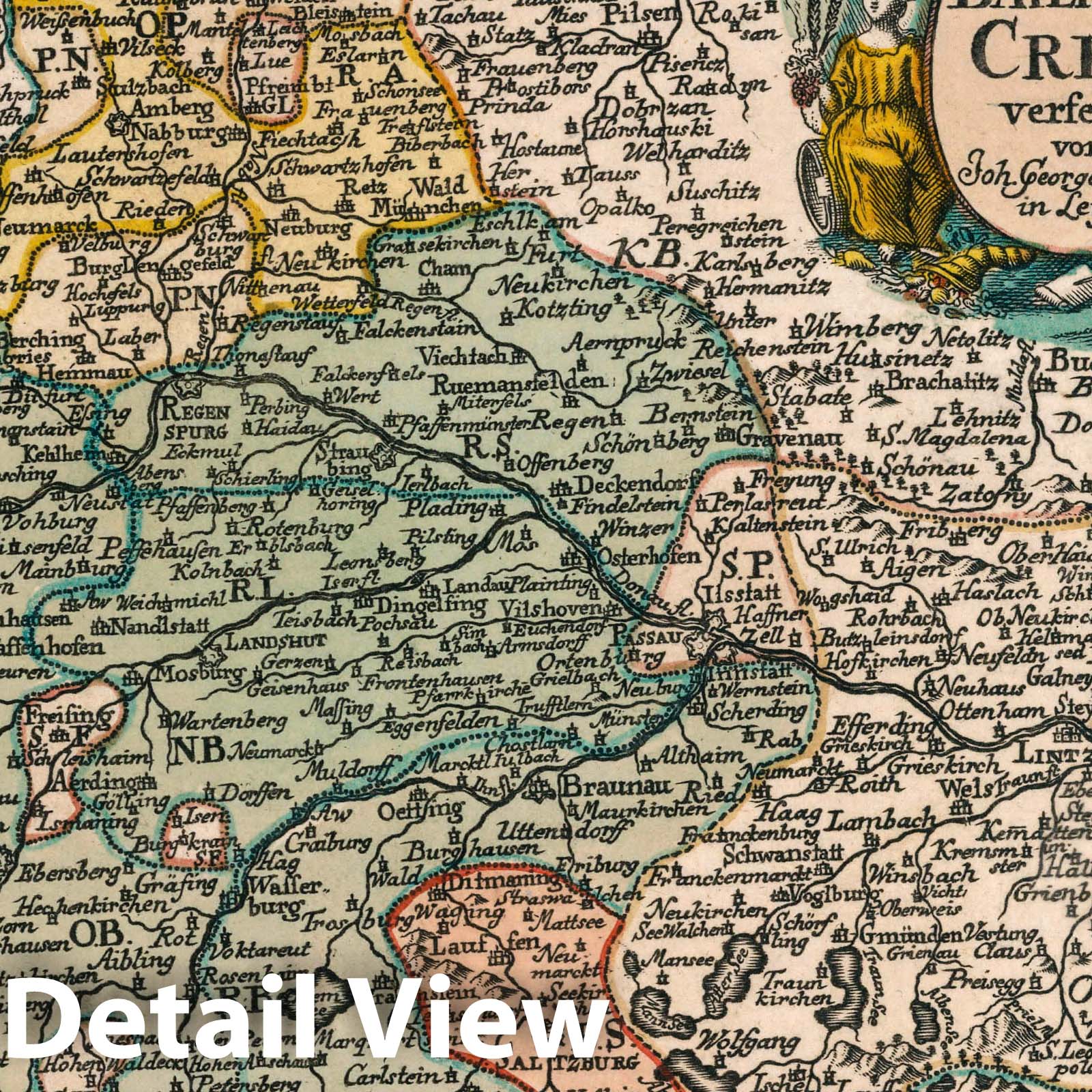 Bavarian Circle, Germany - Road Map, 1790 - Historical Map Print