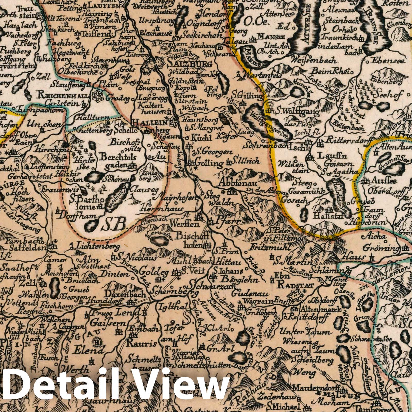 Prince-Bishopric of Salzburg - Road Map, 1790 - Historical Map Print