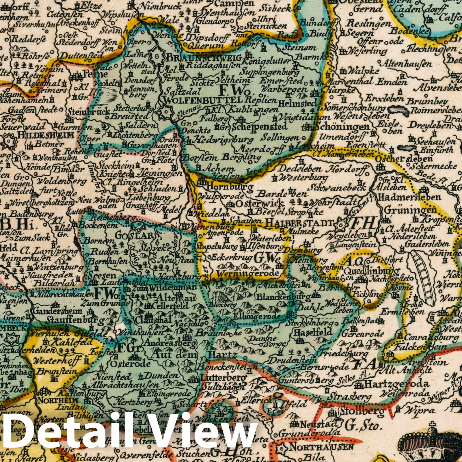 Duchy of Brunswick and Bishopric of Hildesheim, Germany - Road Map, 1790 - Historical Map Print