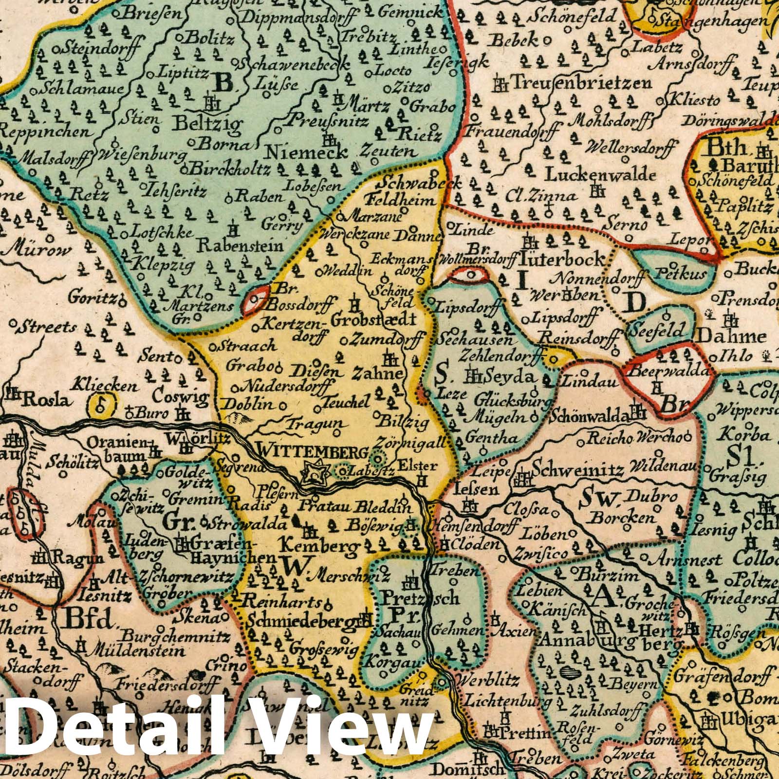Saxony, Germany - Road Map, 1790 - Historical Map Print
