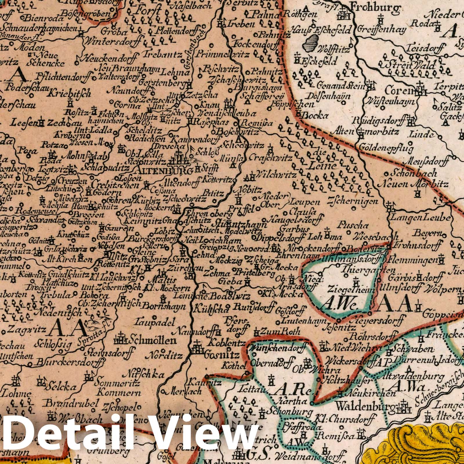 Altenburg - Road Map, 1790 - Historical Map Print