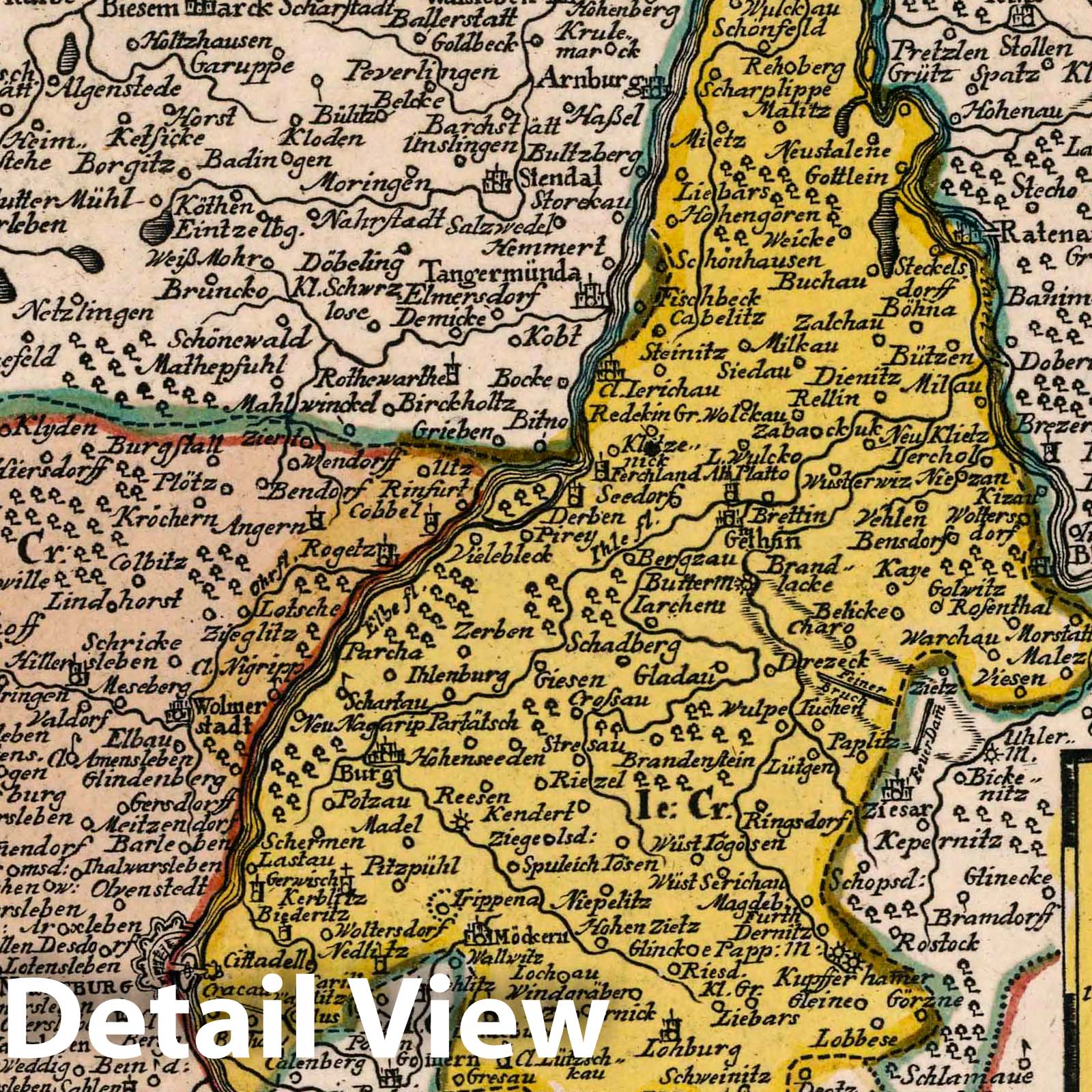 Duchy of Magdeburg - Road Map, 1790 - Historical Map Print