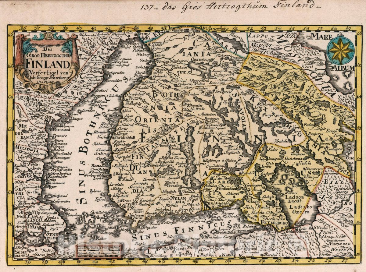 Finland - Road Map, 1790 - Historical Map Print