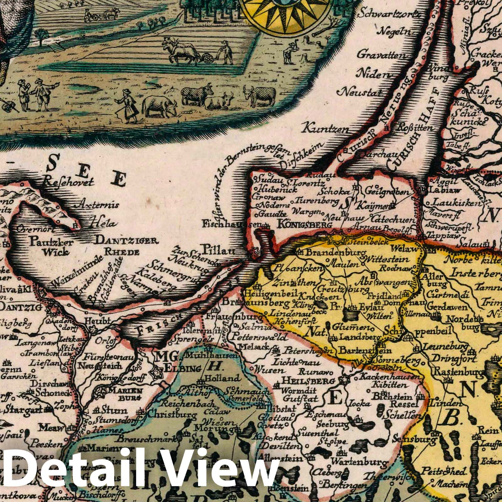 Prussia and Poland - Road Map, 1790 - Historical Map Print