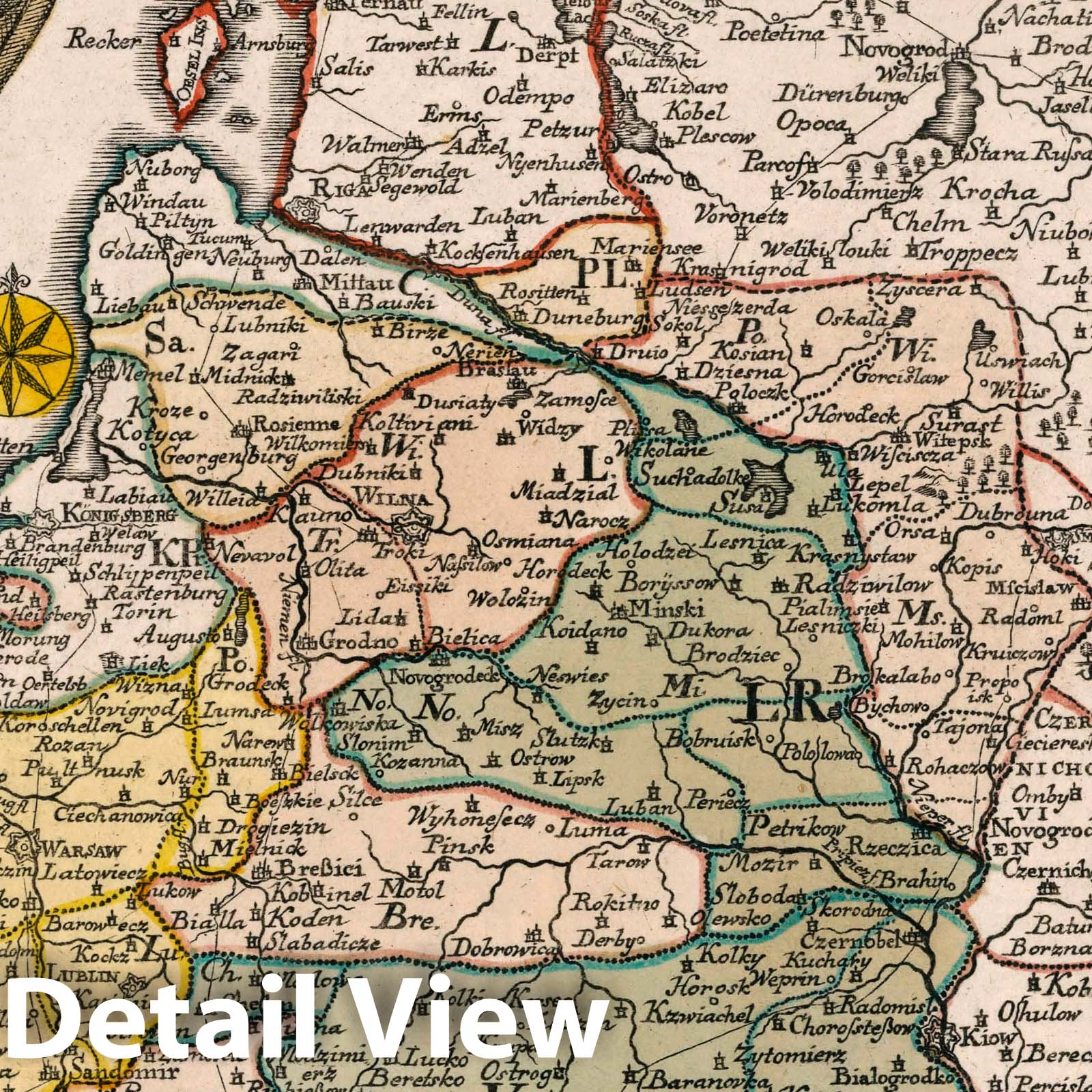 Kingdom of Poland - Travel Map, 1790 - Historical Map Reproduction