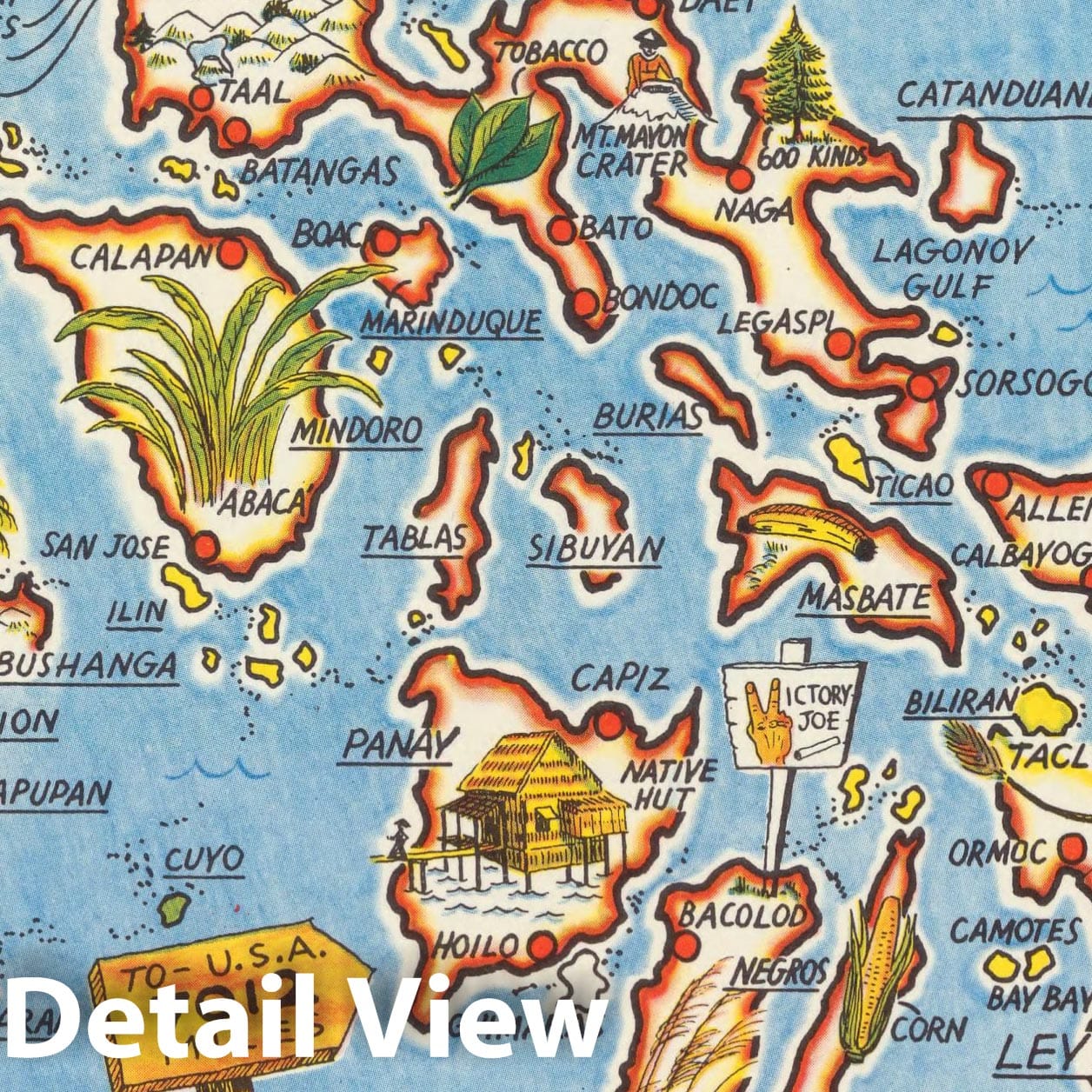 Philippine Islands - Pictorial Map, 1945 - Historical Map Print