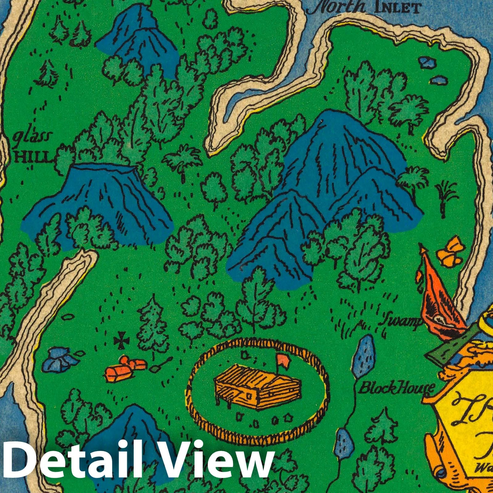 Treasure Island - Imaginary Map, 1960 - Historical Map Print