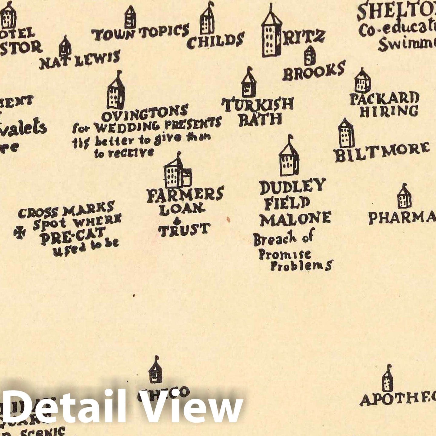 New York Pictorial Map 1925 - Historical Map Print