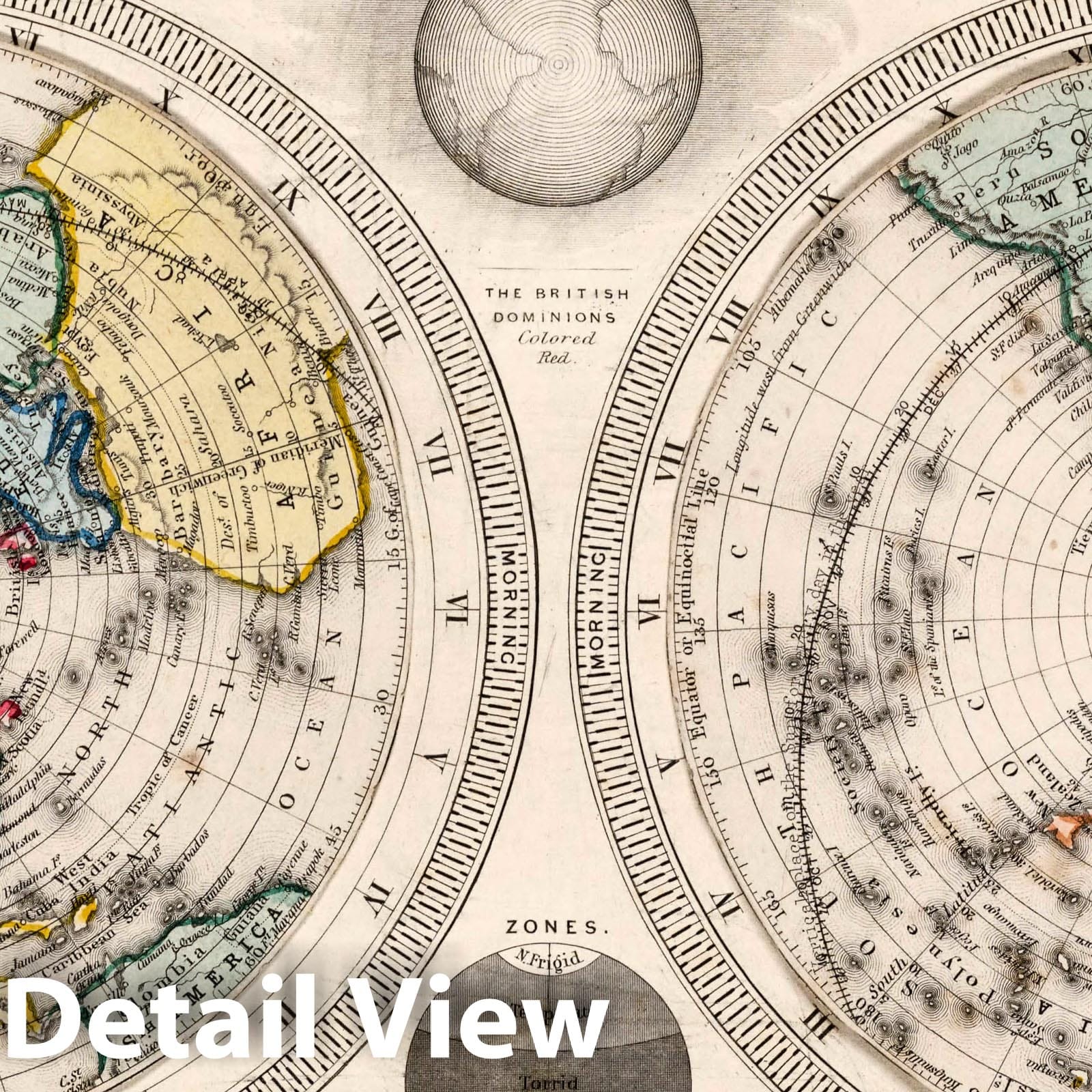 Historic Map : Geographical Diagram of The Earth : adapted for Illustrating its Movements &c, 1851 - Vintage Wall Art