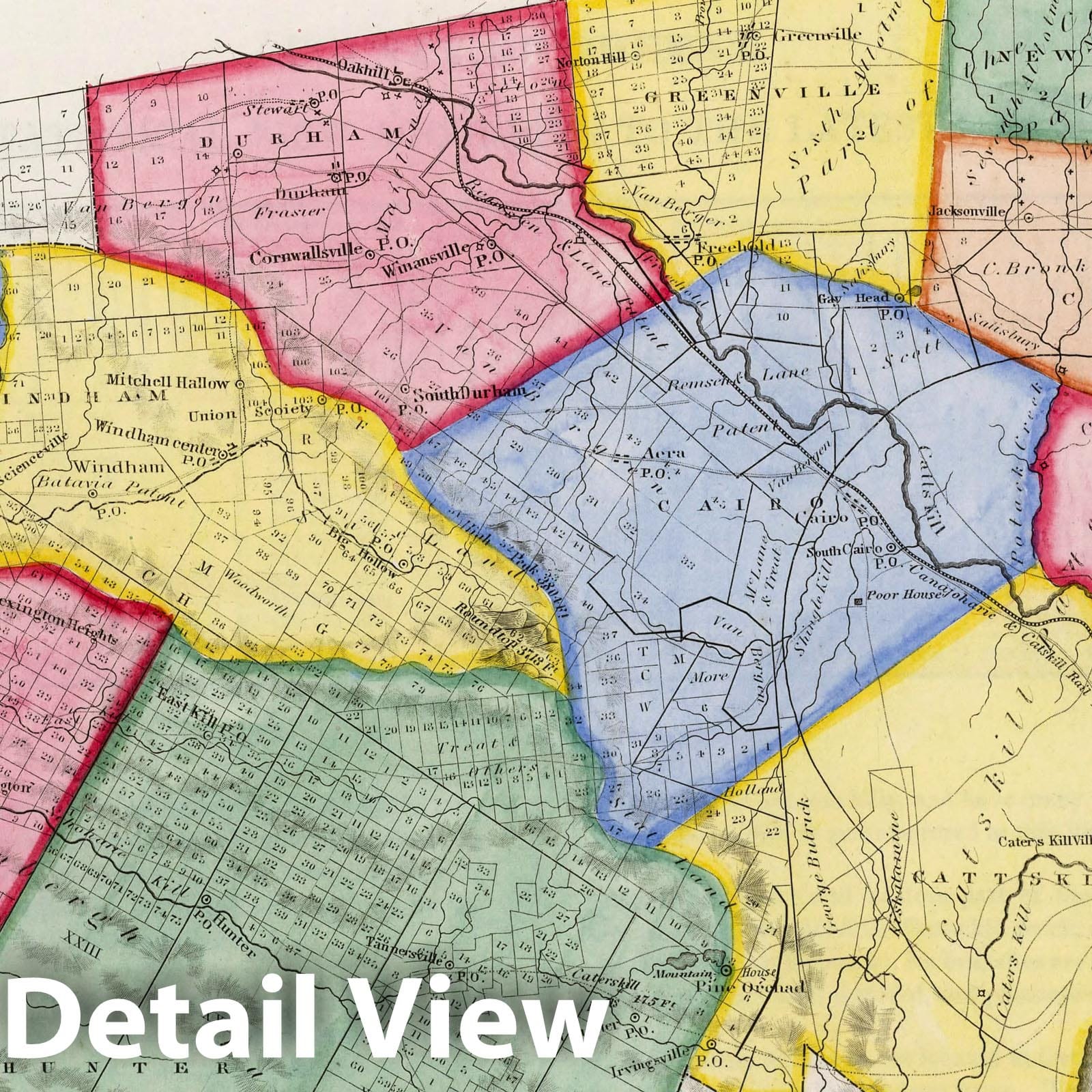 Greene County, New York - Physical Map, 1839 - Historical Map Reproduction