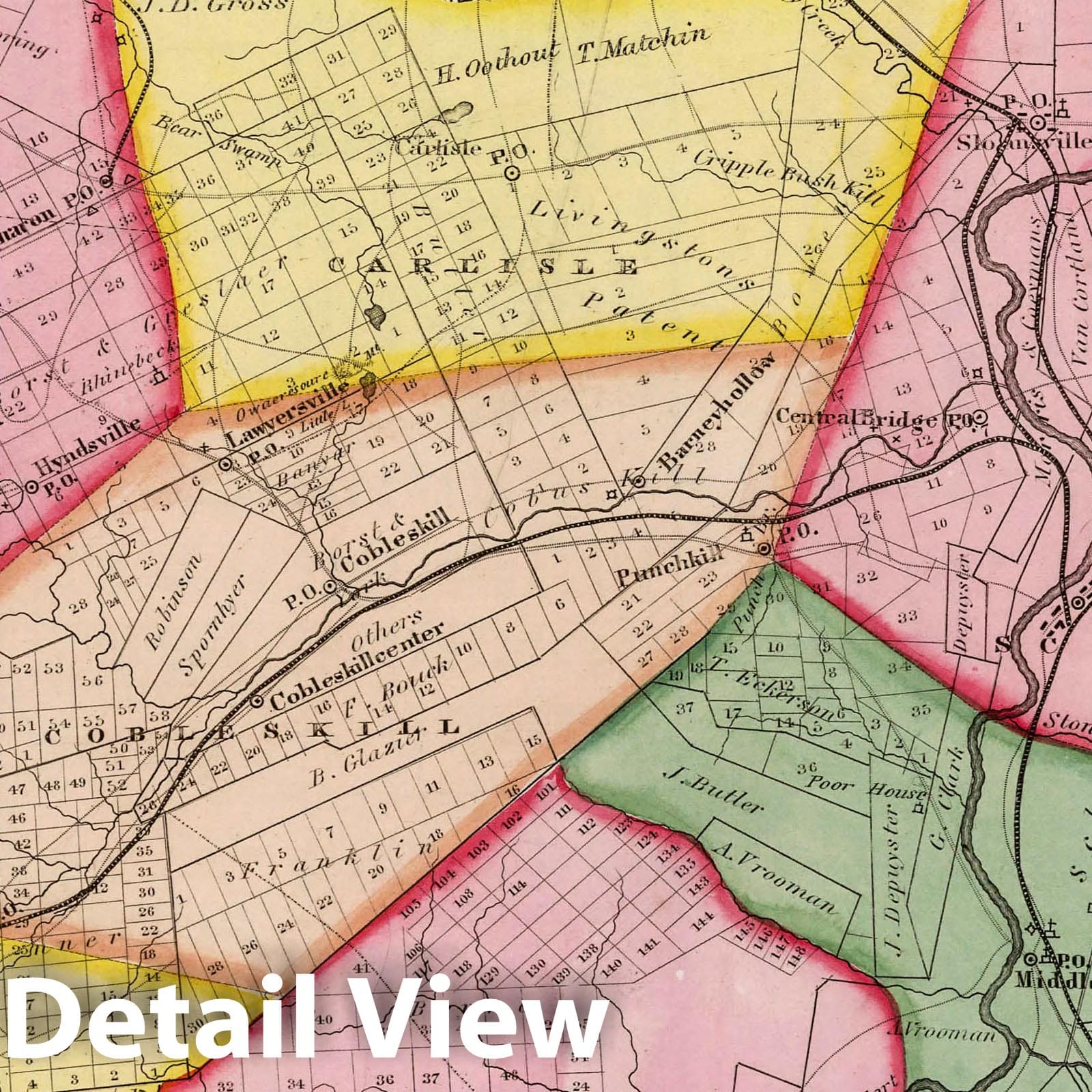 Schoharie County, New York - Physical Map, 1839 - Historical Map Print