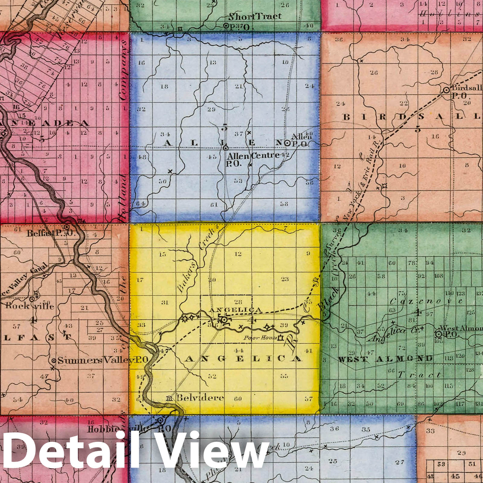 Allegany County - Physical Map, 1840 - Historical Map Print