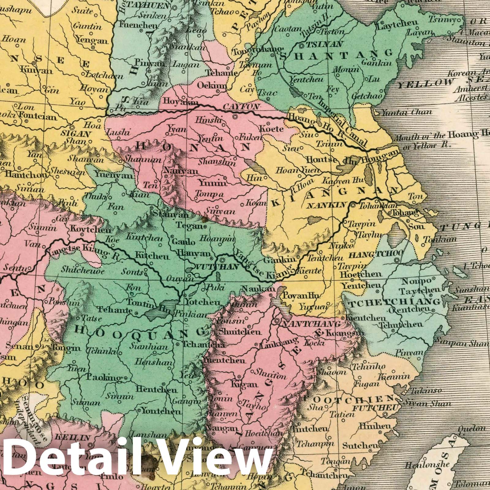 China - River Map, 1827 - Historical Map Print