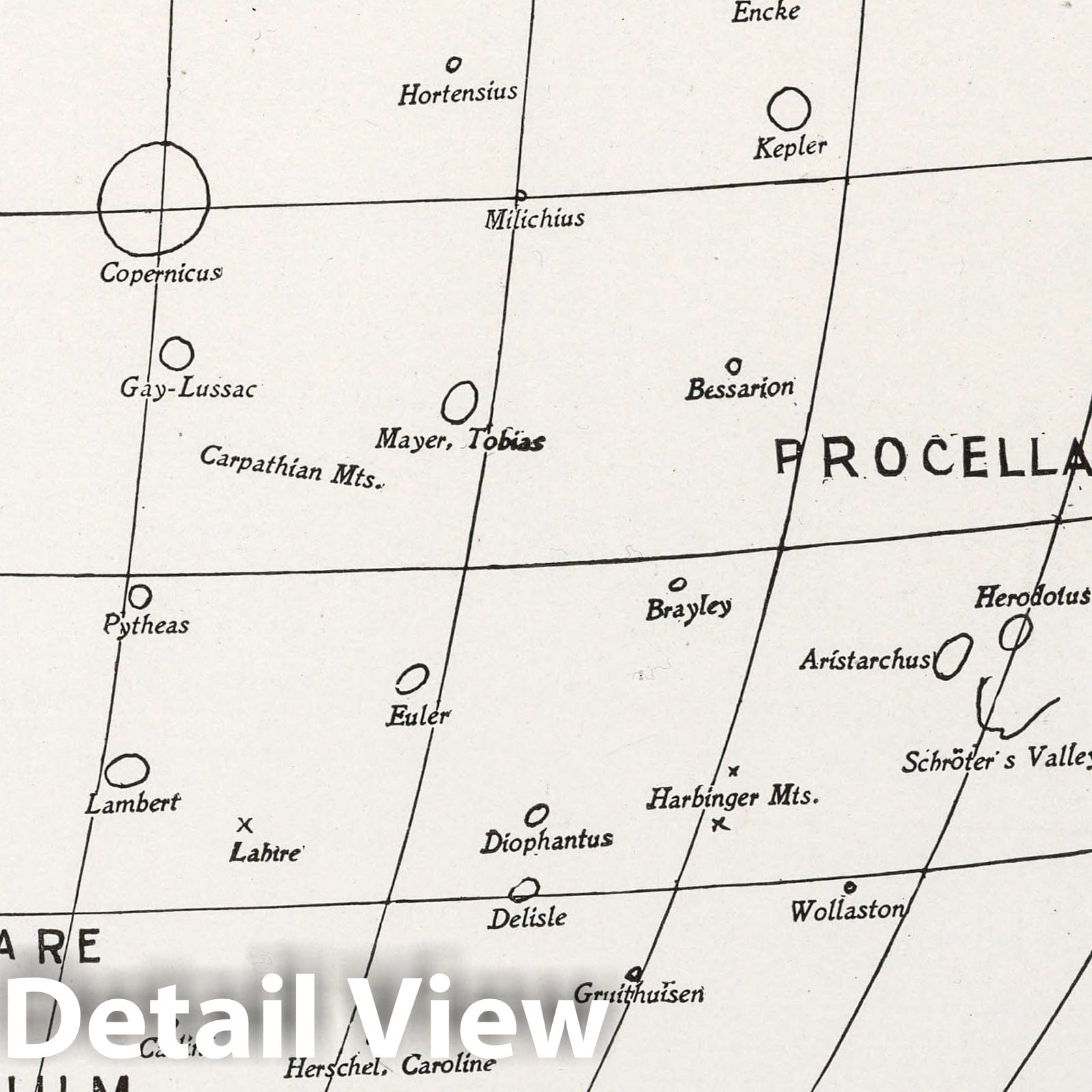 Moon - Nautical Chart, 1903 - Historical Celestial Map Print