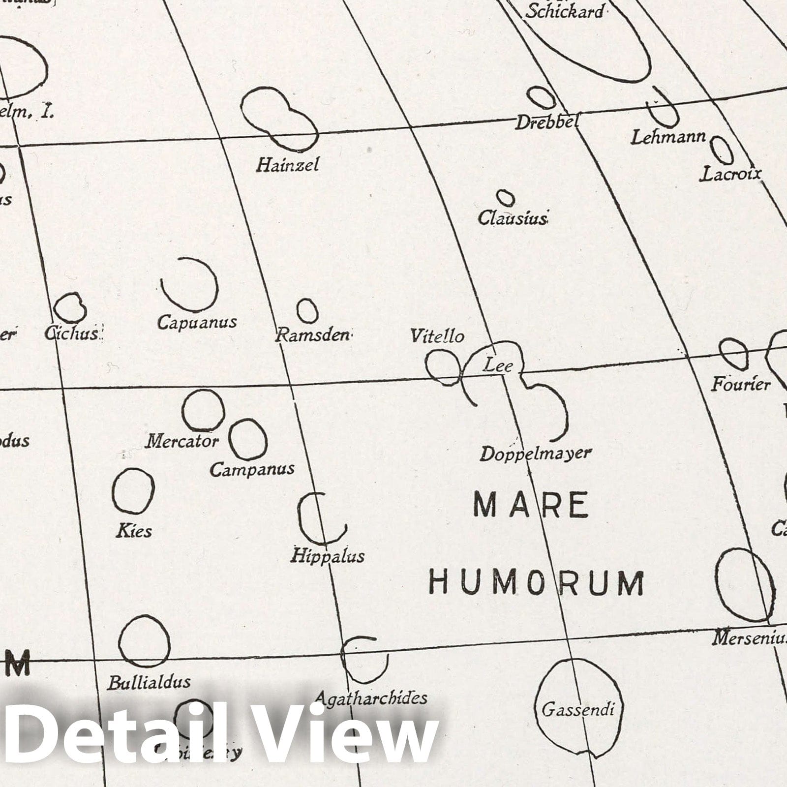 Moon - Nautical Chart, 1903 - Historical Lunar Map Print
