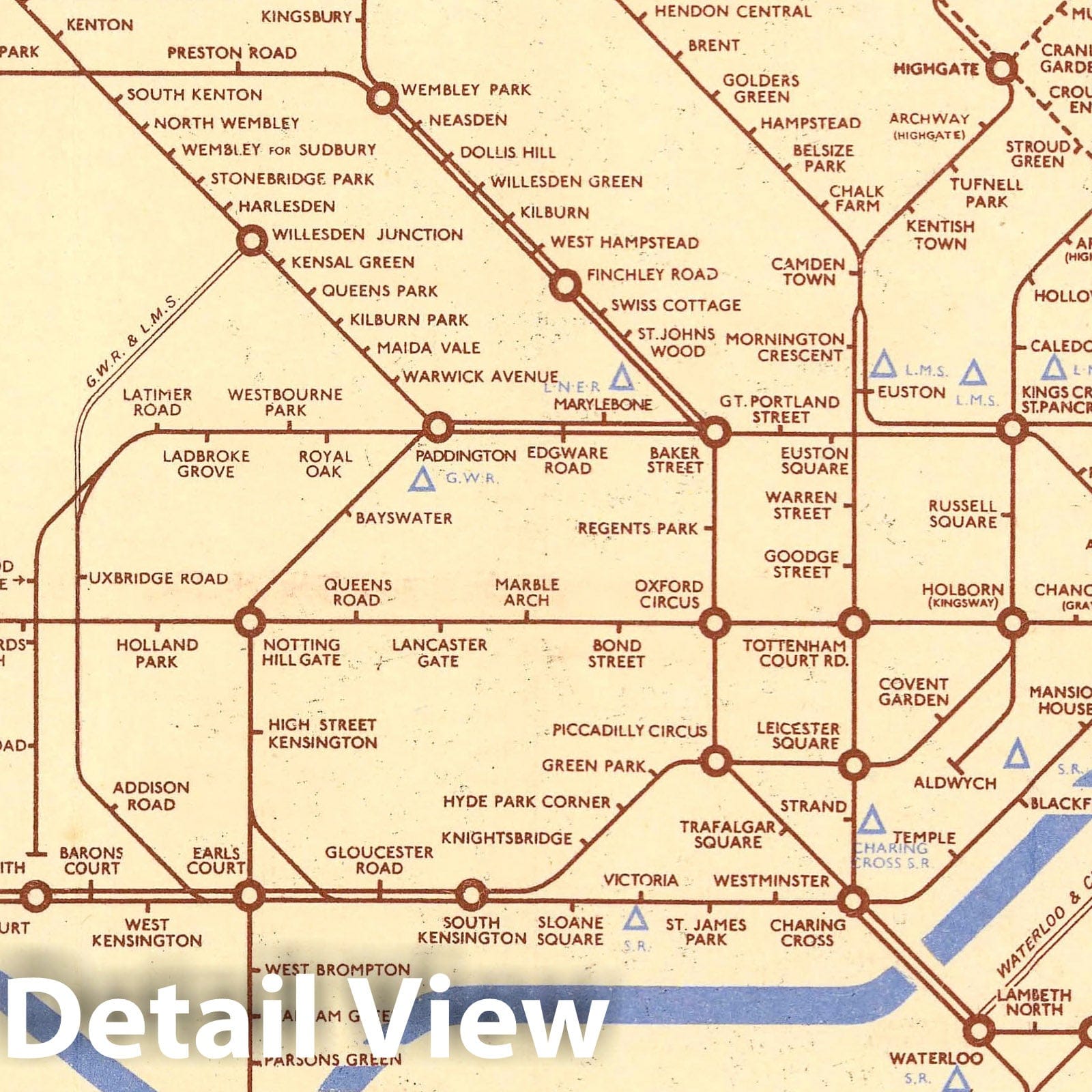 London Underground Transit Map, 1941 - Historical Map Print