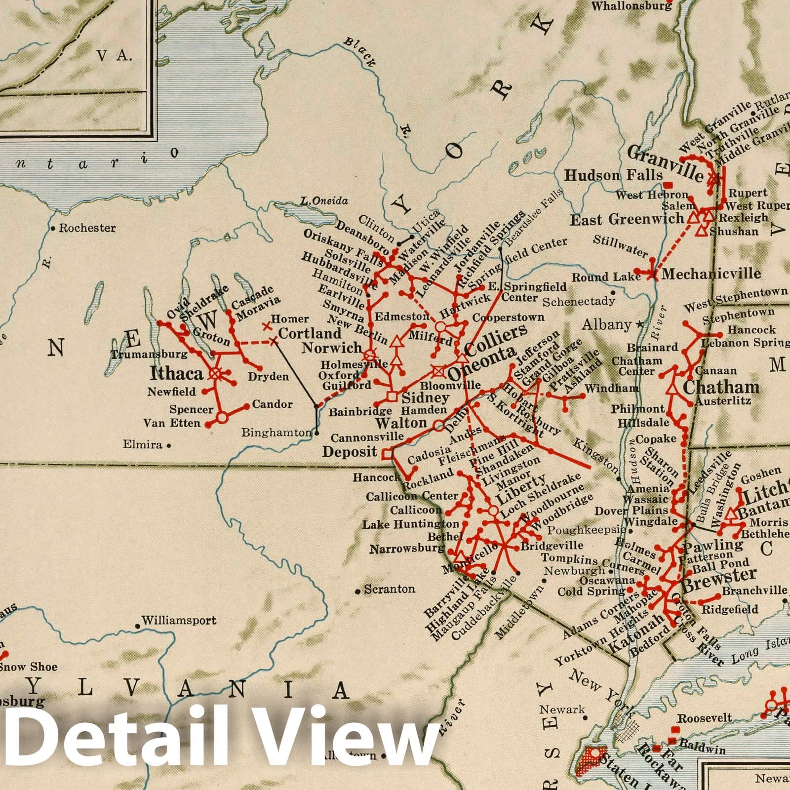 Associated Gas and Electric System: New England and Midwest - 1926 Historical Map Print